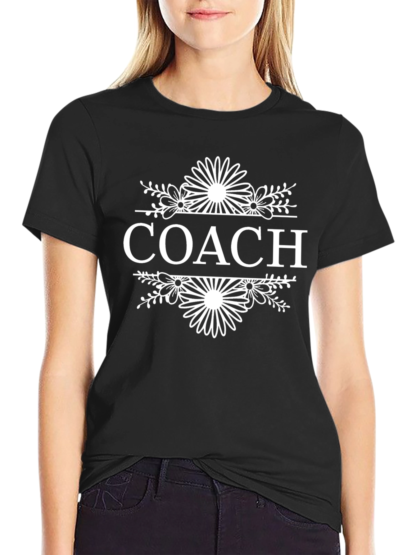 Coach Graphic Tee - Black Cotton T-Shirt