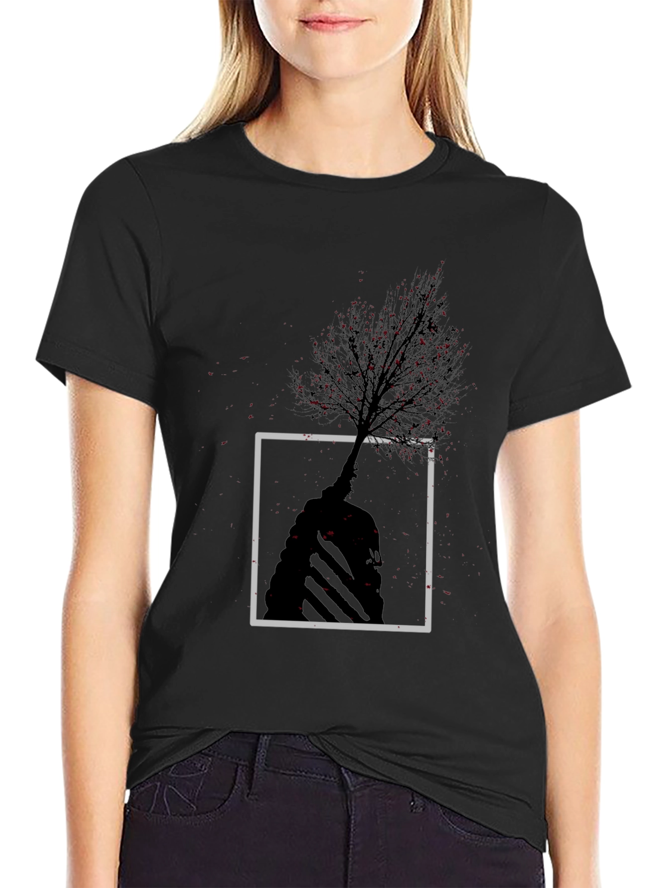 Abstract Tree Graphic Tee - Modern Style