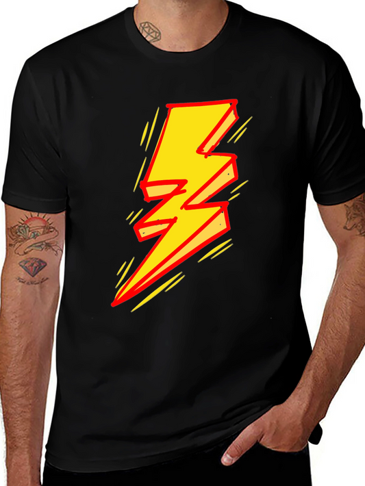 Bold Lightning Bolt Graphic T-Shirt