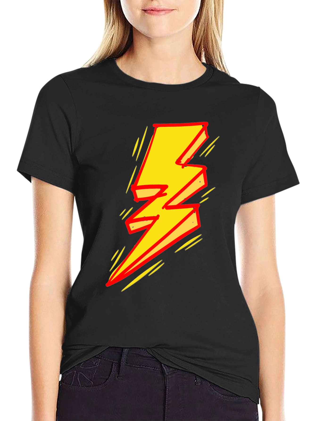 Bold Lightning Bolt Graphic T-Shirt