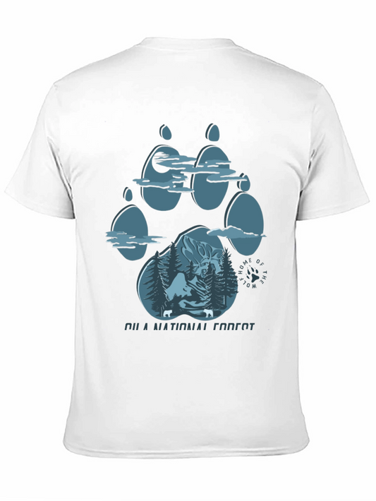 Wolf Paw Print Forest Graphic Tee