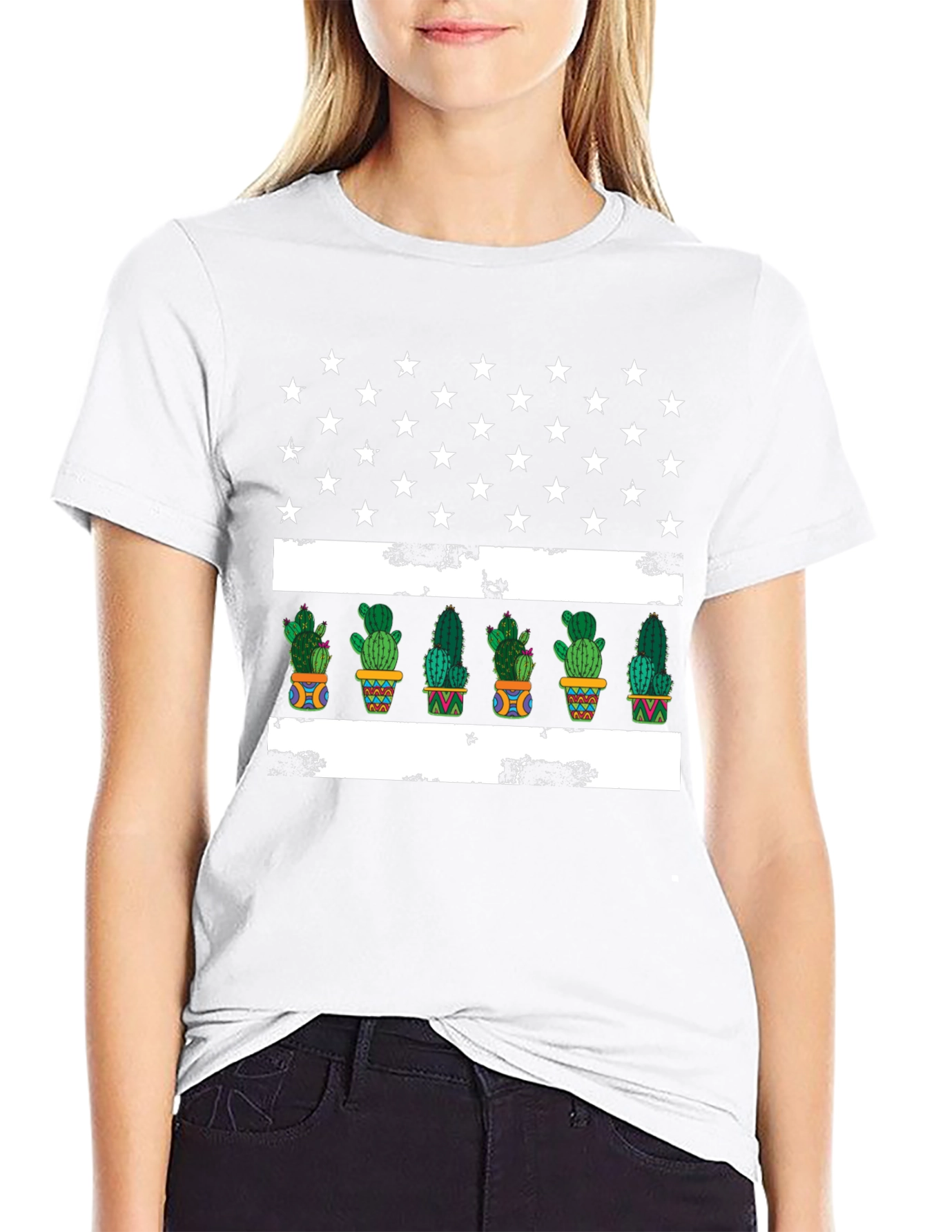 Cactus American Flag Graphic Tee