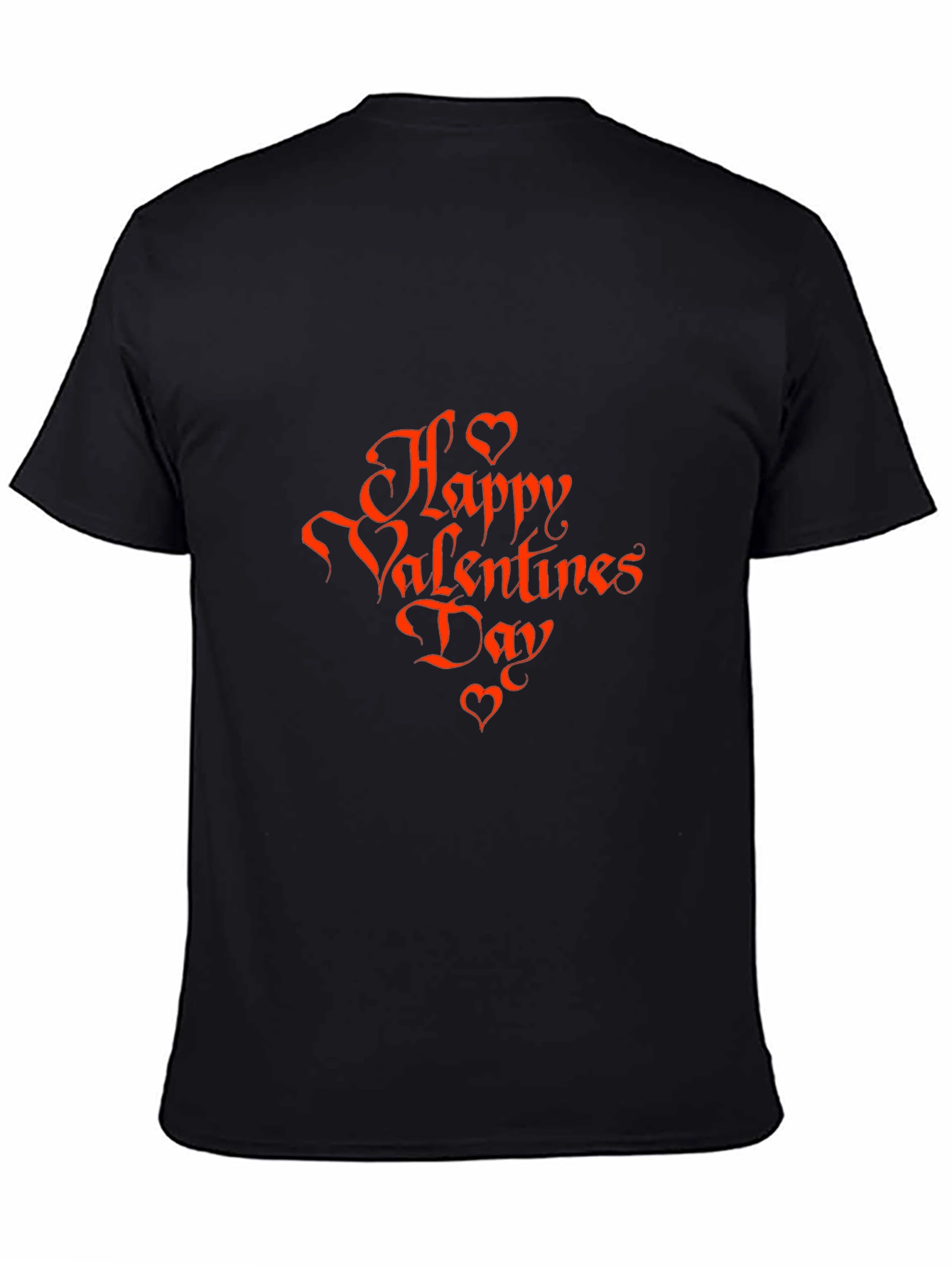 Happy Valentines Day Graphic Tee - Black