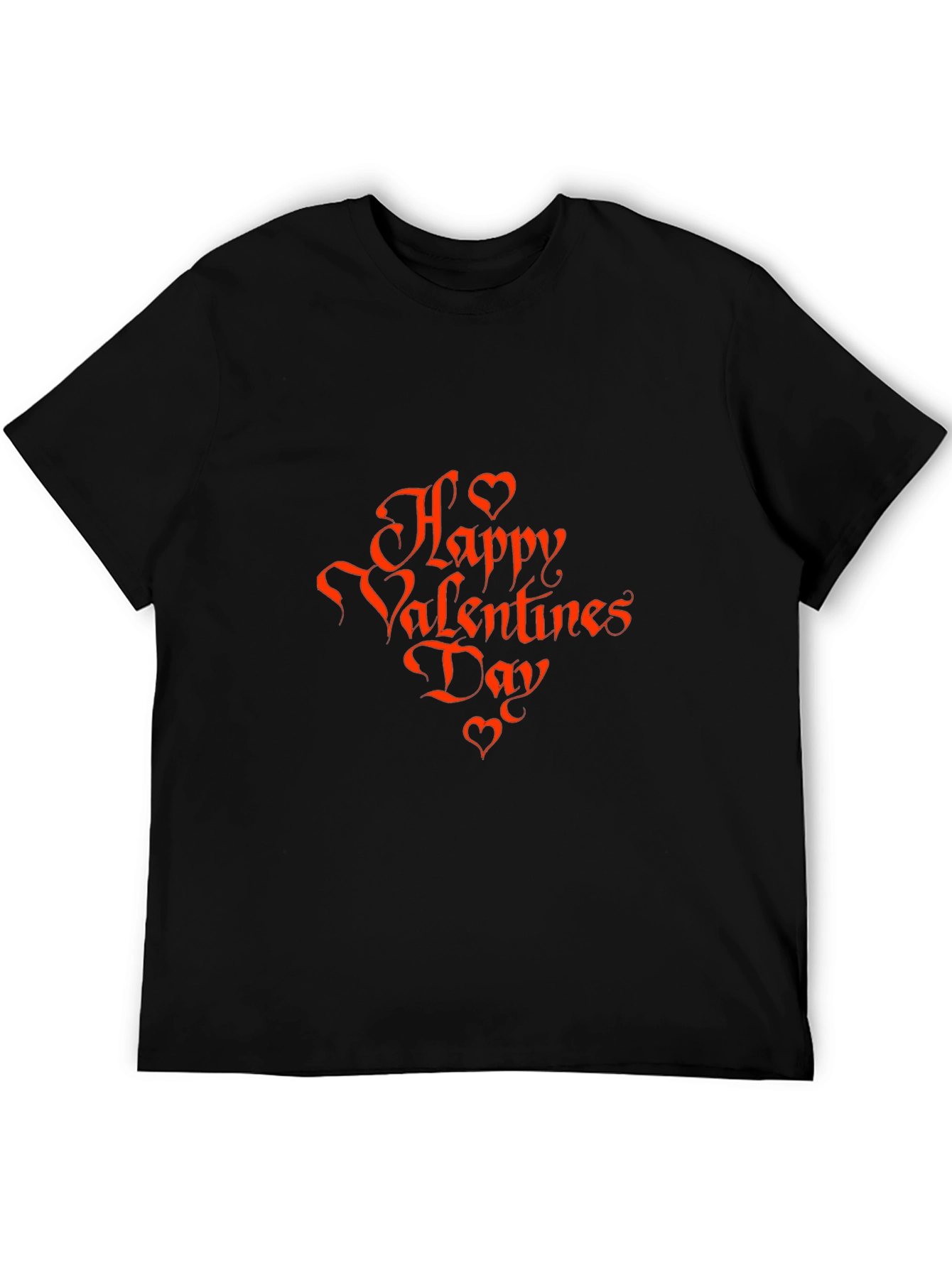 Happy Valentines Day Graphic Tee - Black