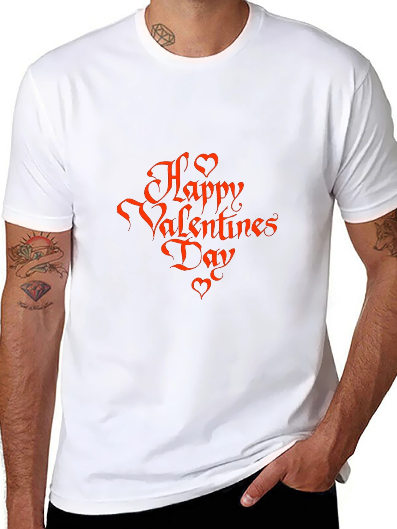 Happy Valentines Day Graphic Tee - Black