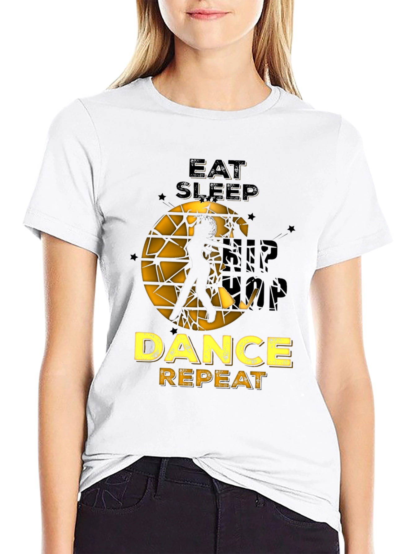 Eat Sleep Dance Repeat Black Graphic Tee