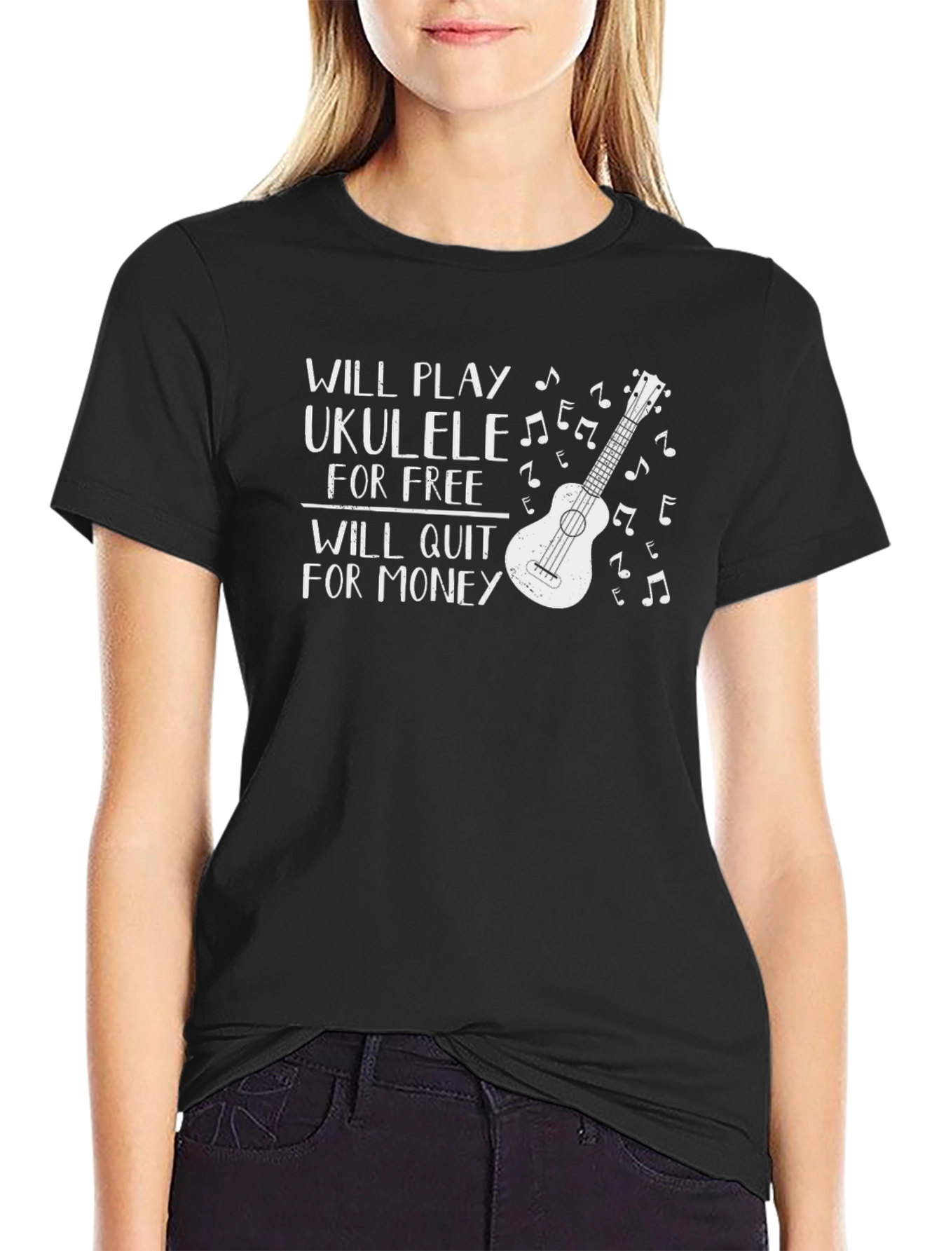 Ukulele Player T-Shirt - Will Play for Free