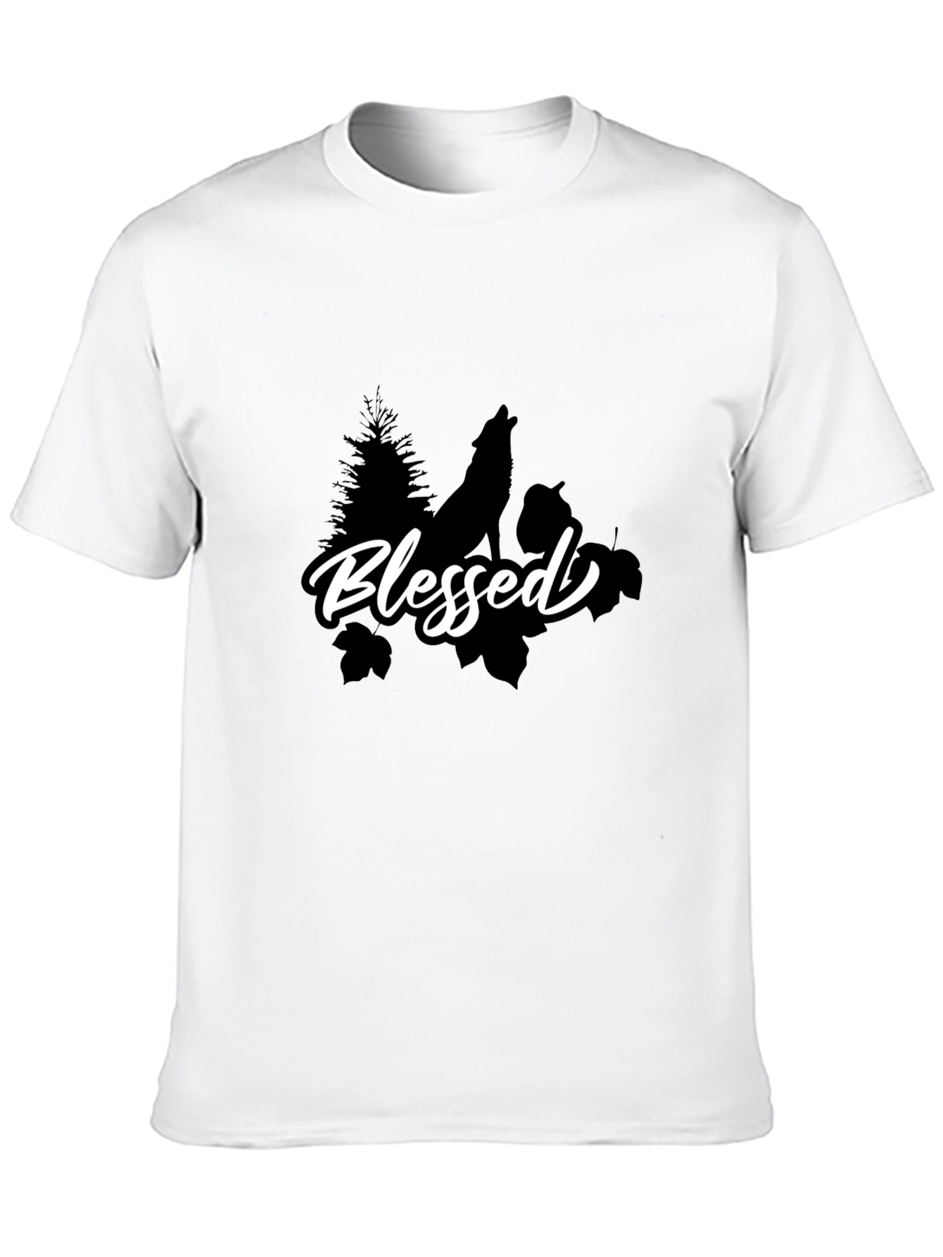 Blessed Wolf Graphic T-Shirt - Black