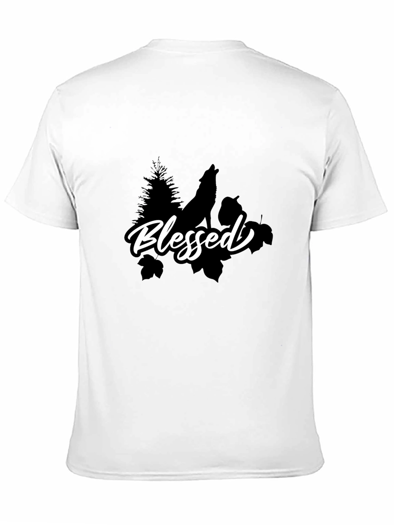 Blessed Wolf Graphic T-Shirt - Black