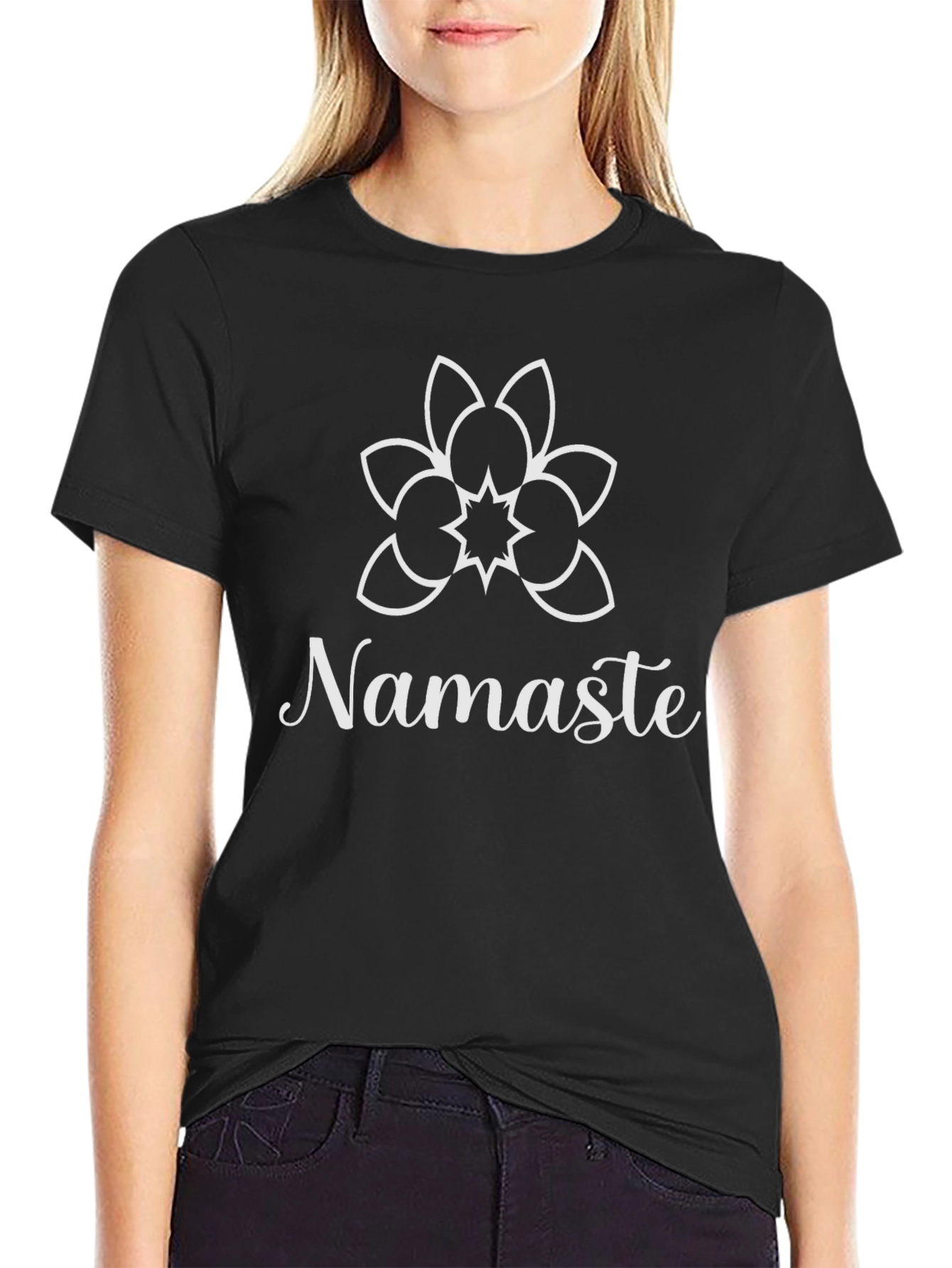 Namaste Yoga Graphic T-Shirt - Black