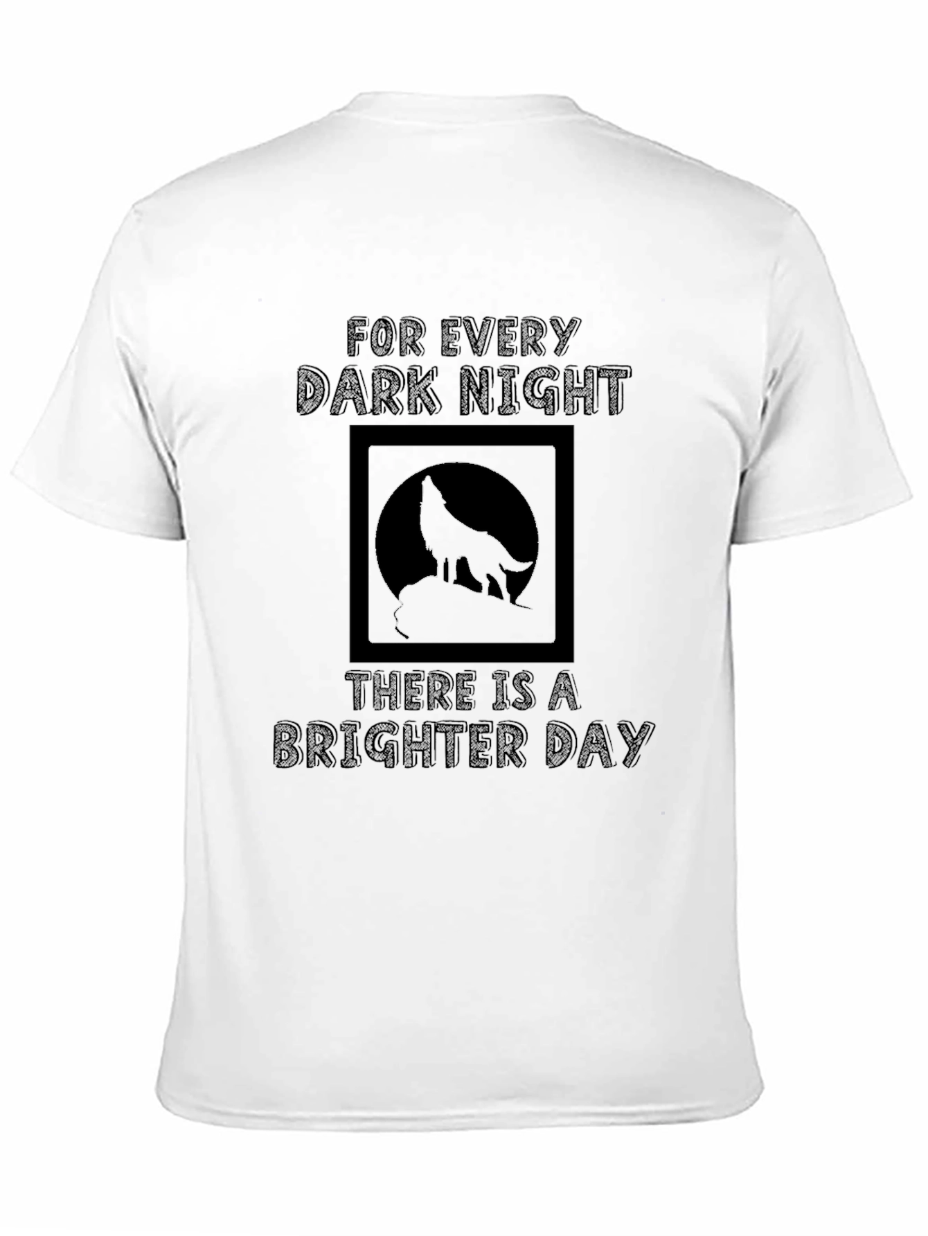 Wolf Silhouette Graphic Tee - Dark Night Brighter Day