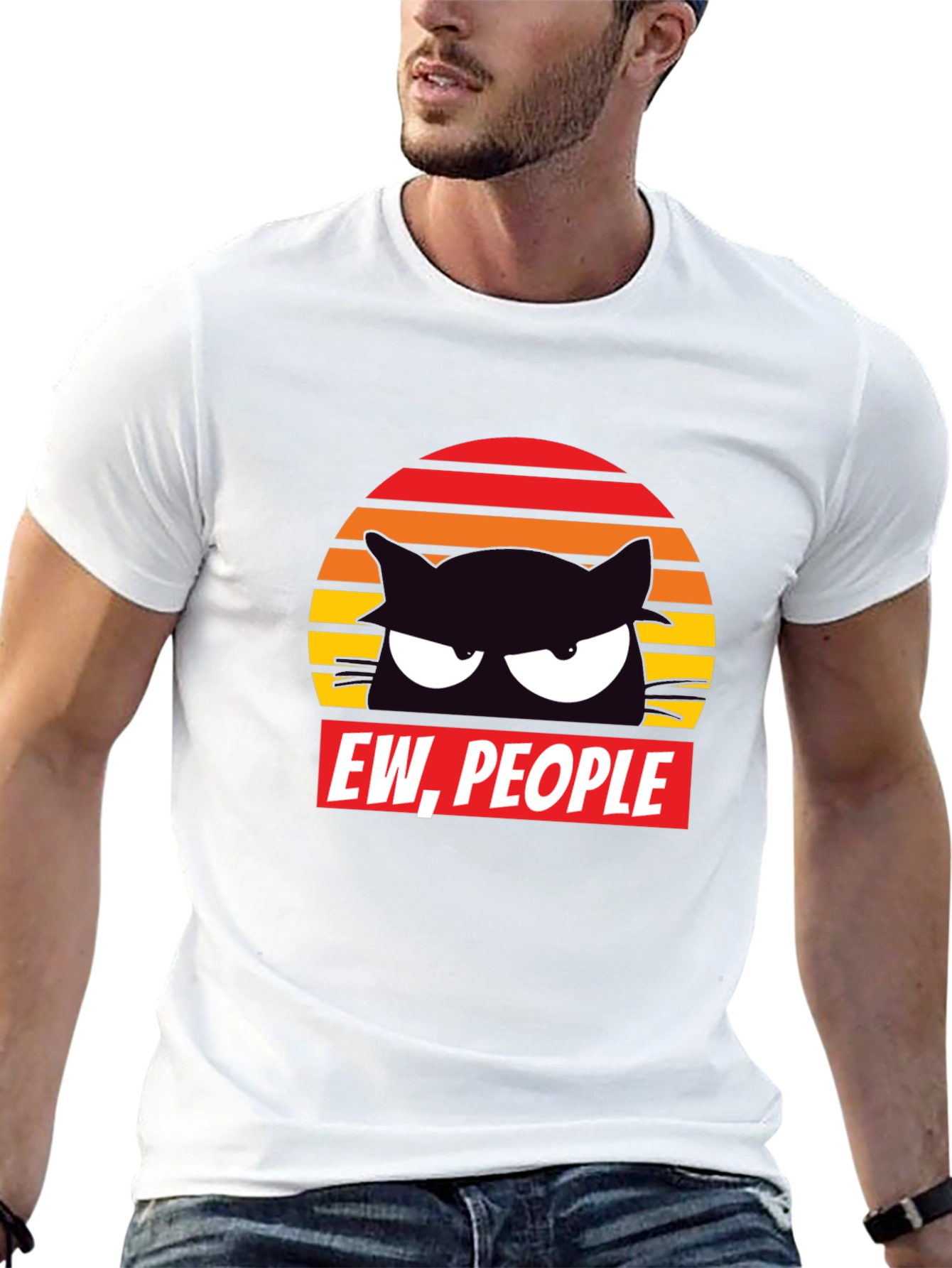 Ew People Cat Graphic T-Shirt