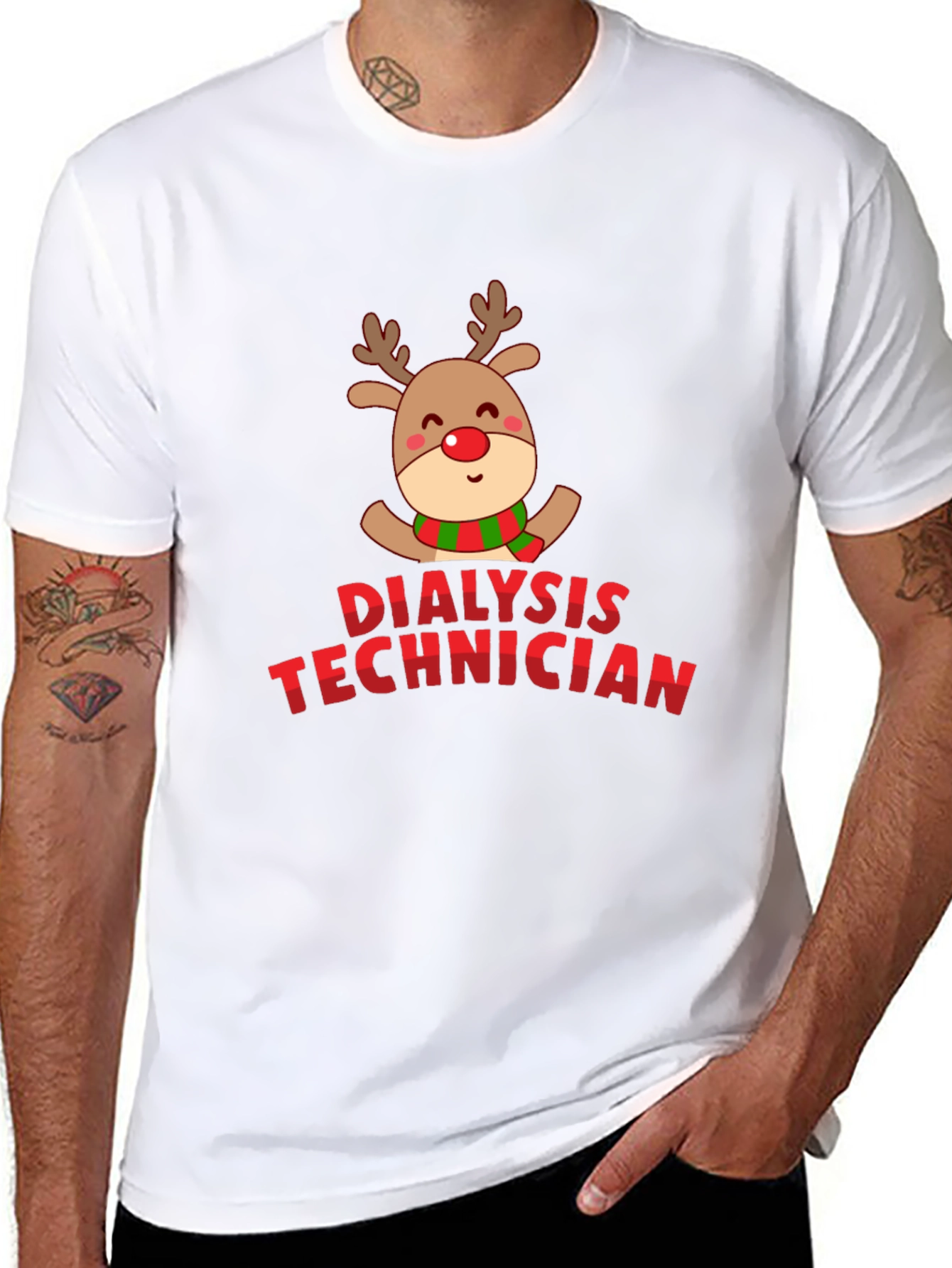 Christmas Dialysis Technician Reindeer T-Shirt