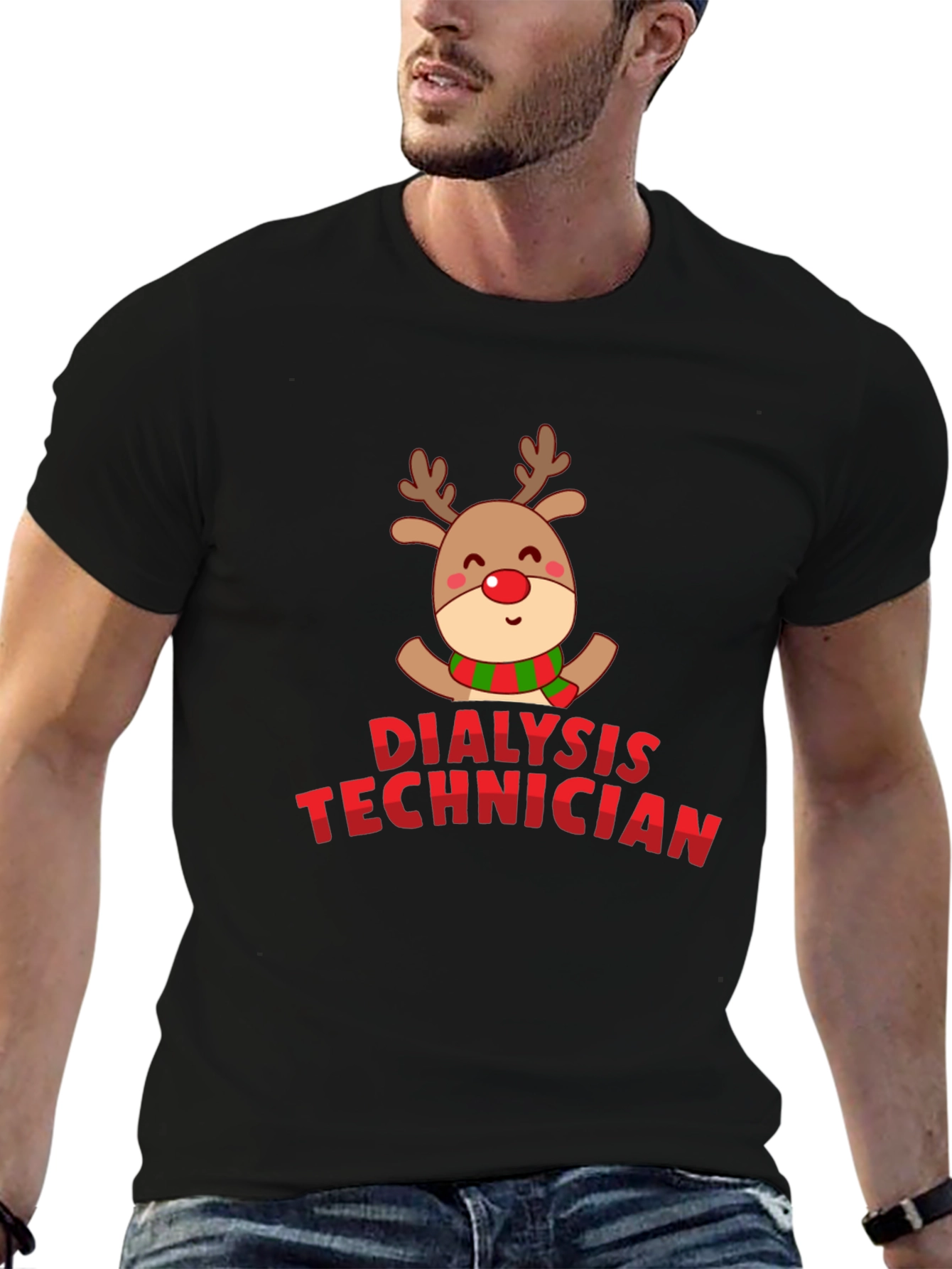 Christmas Dialysis Technician Reindeer T-Shirt