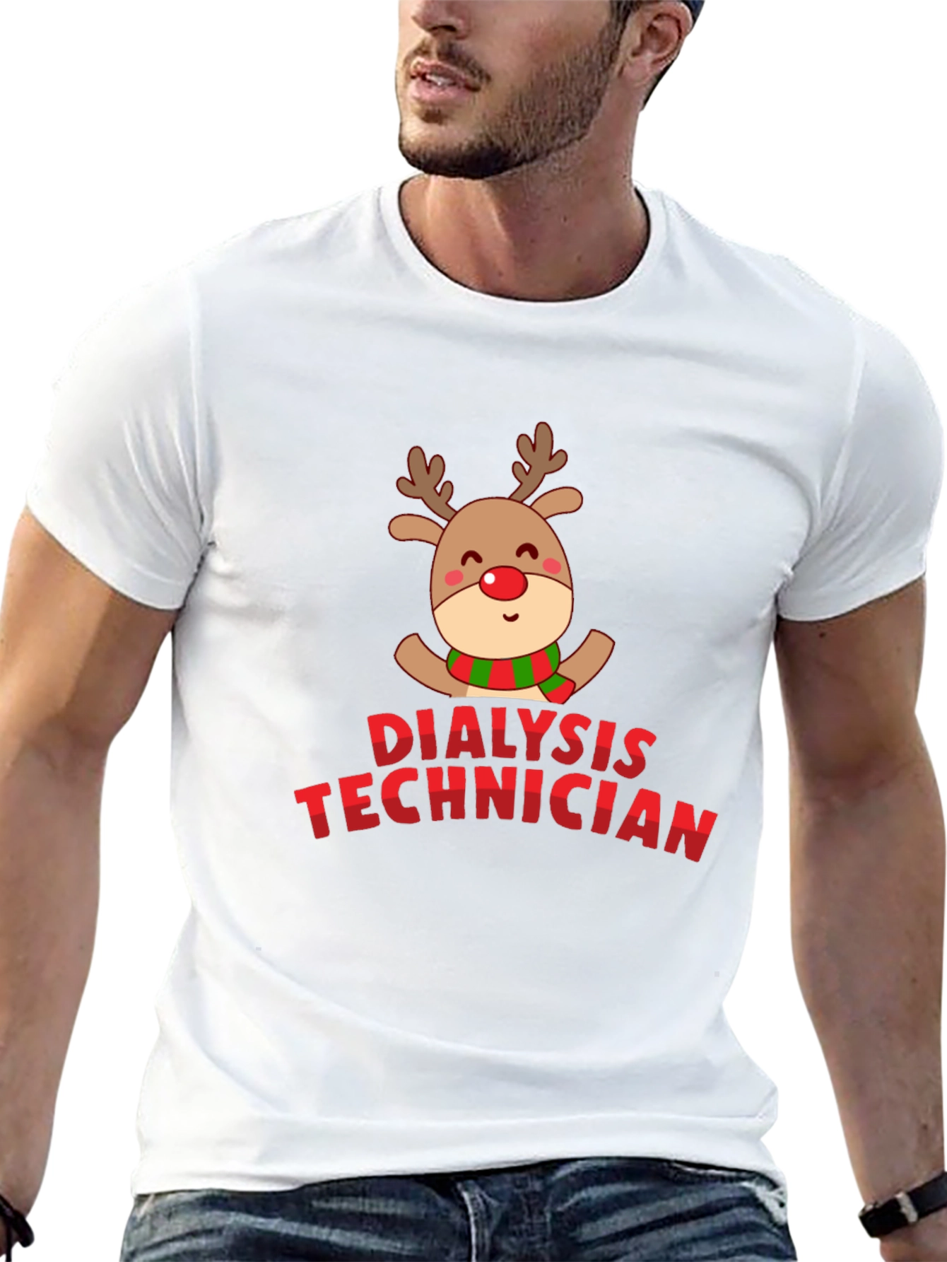 Christmas Dialysis Technician Reindeer T-Shirt