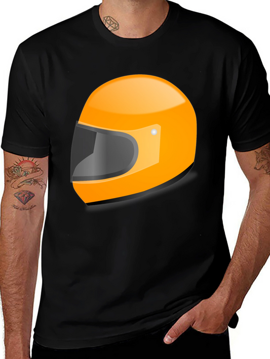 Orange Helmet Graphic Tee - Racing Fan T-Shirt