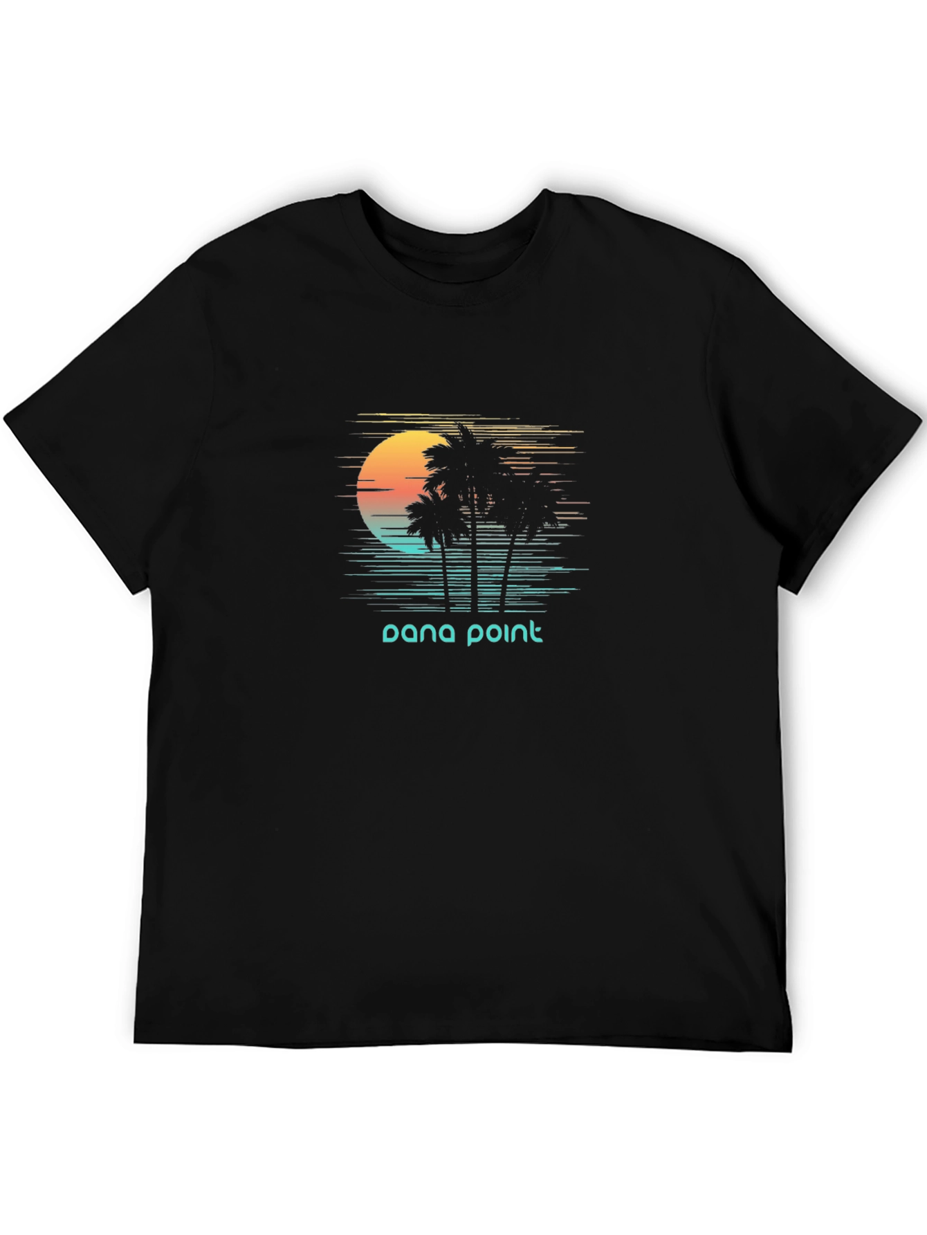Dana Point Palm Tree Sunset Graphic T-Shirt