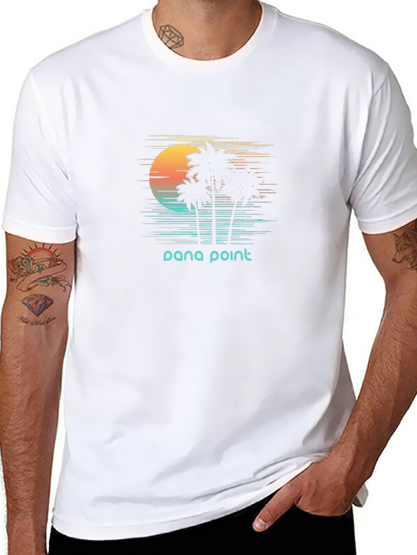 Dana Point Palm Tree Sunset Graphic T-Shirt