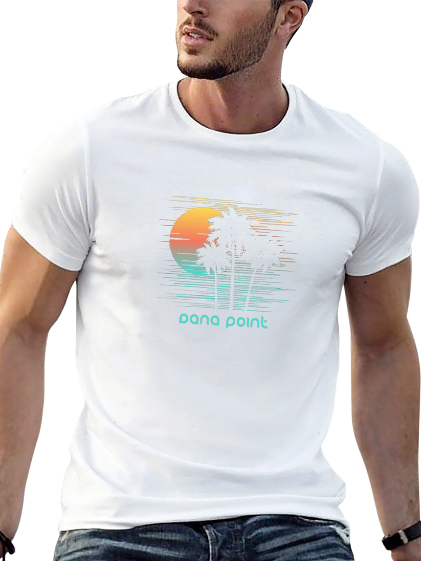 Dana Point Palm Tree Sunset Graphic T-Shirt