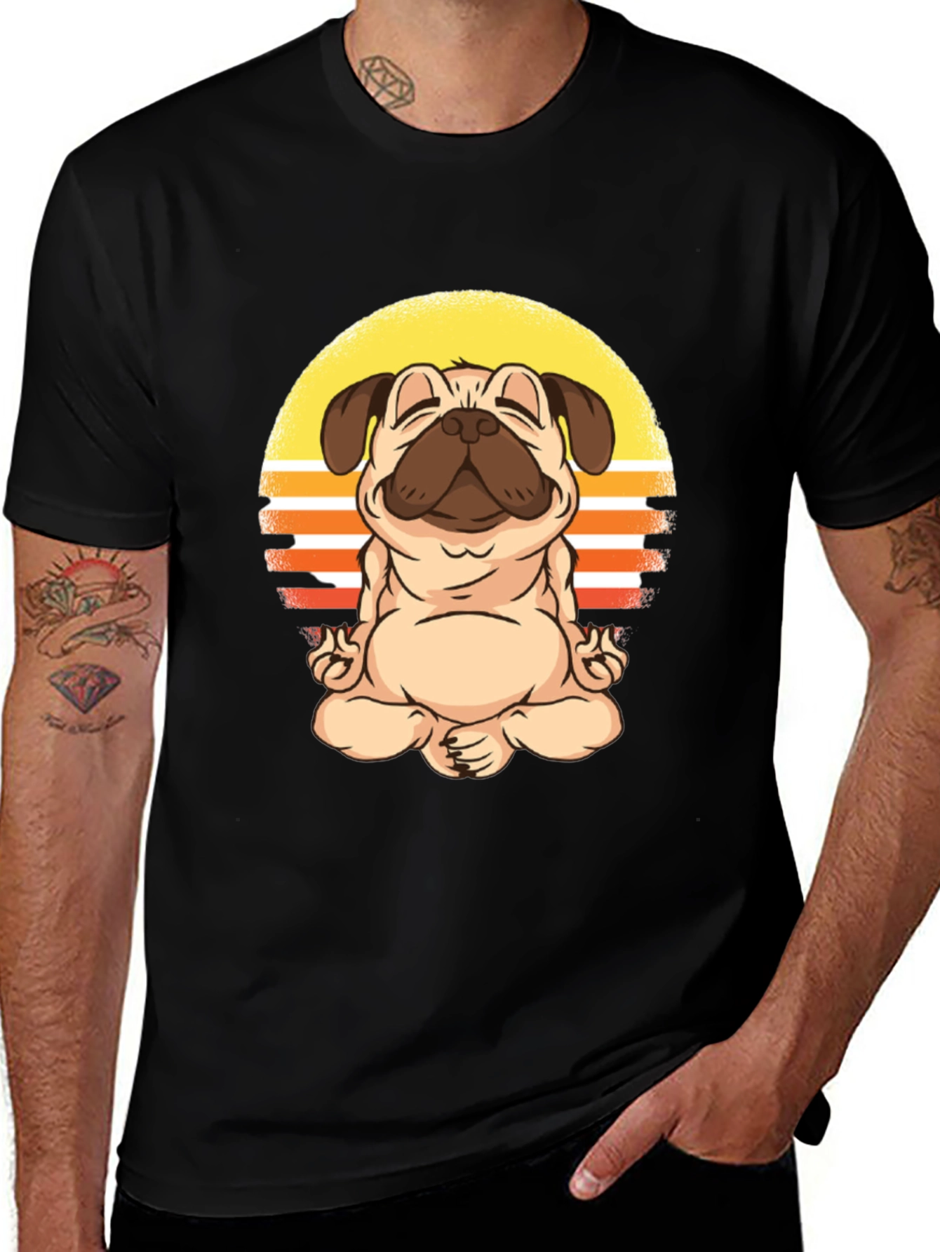 Zen Pug T-Shirt - Meditating Dog Design