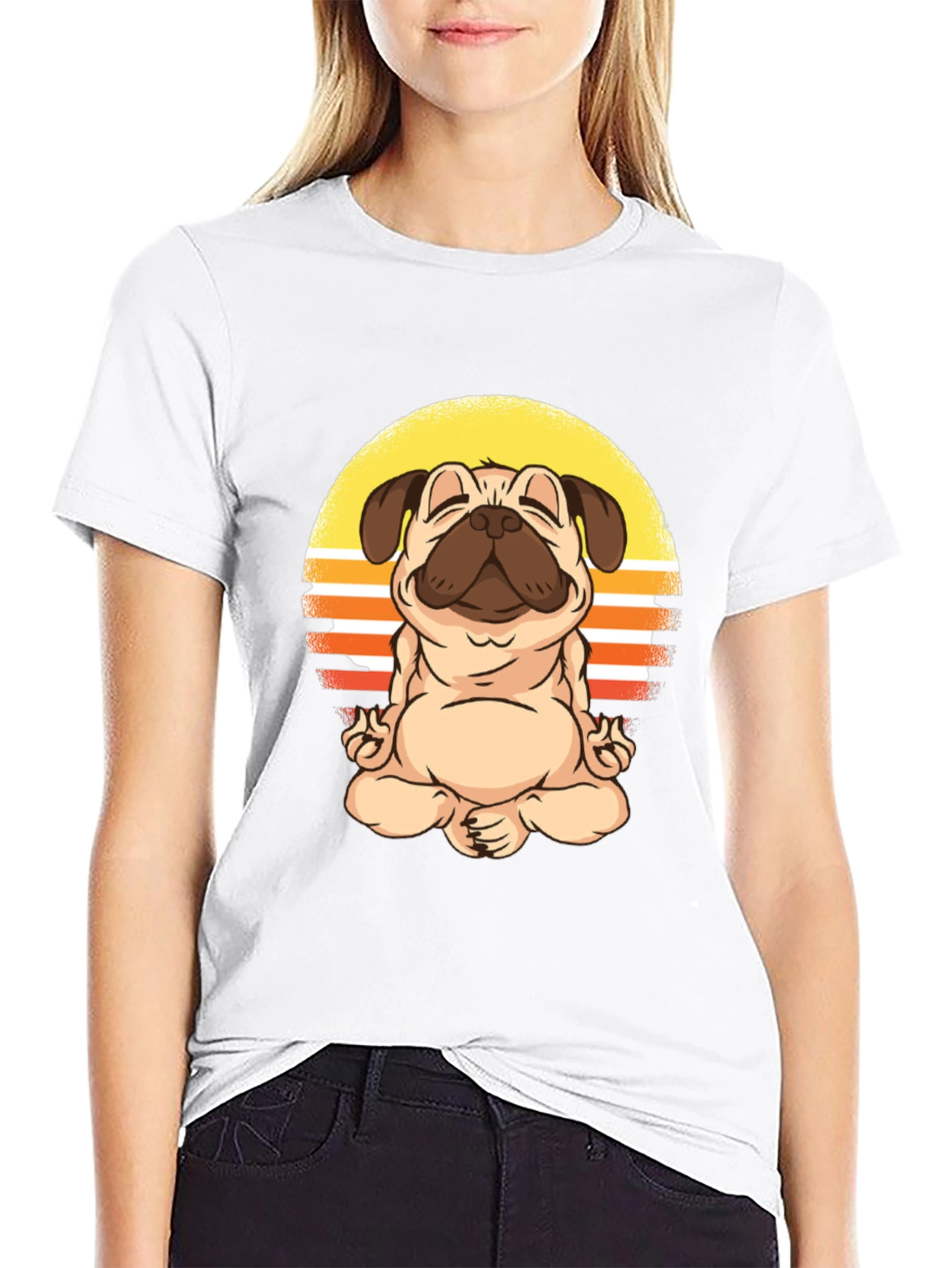 Zen Pug T-Shirt - Meditating Dog Design