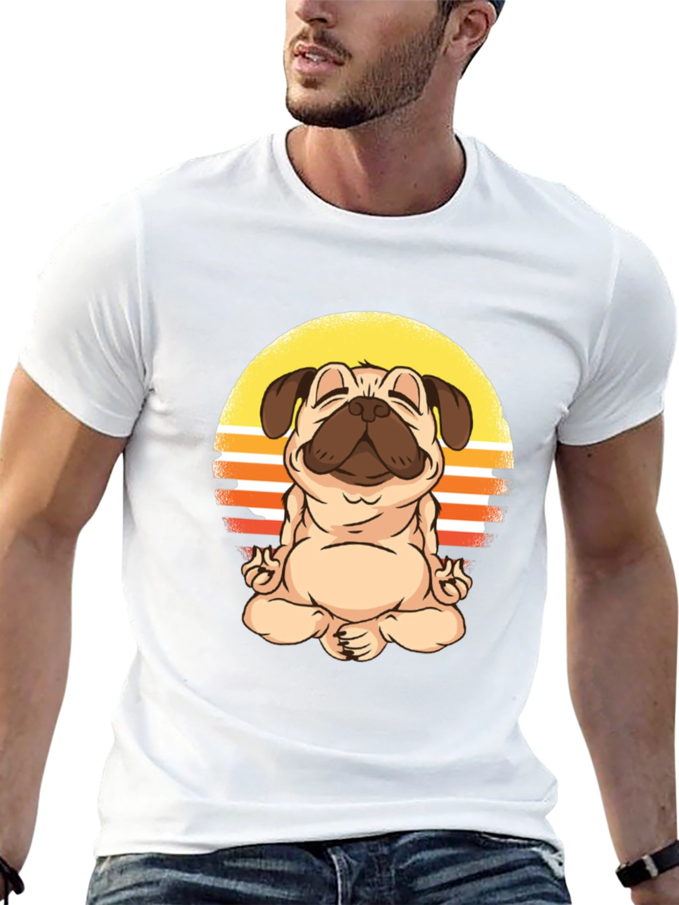 Zen Pug T-Shirt - Meditating Dog Design