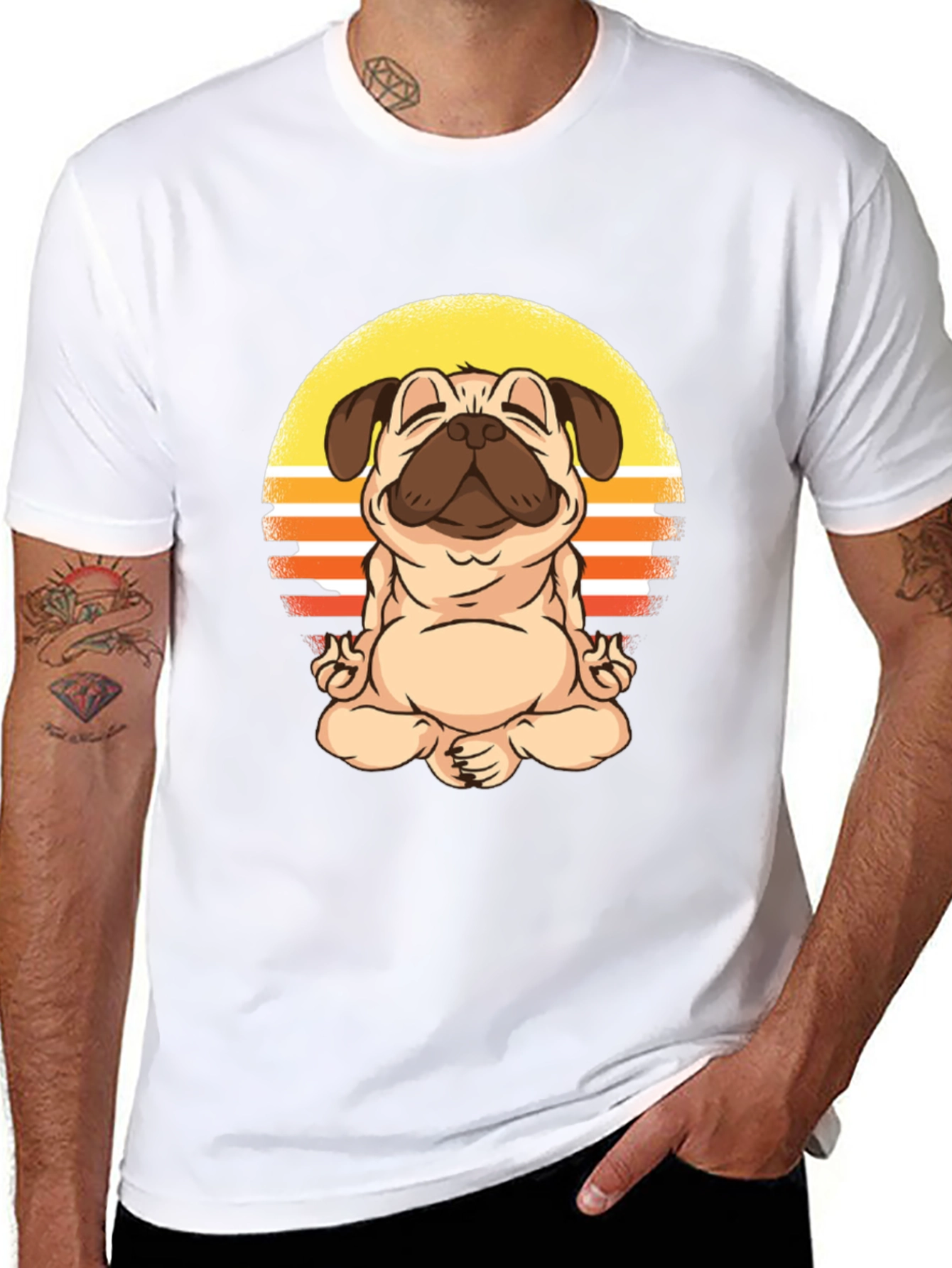 Zen Pug T-Shirt - Meditating Dog Design
