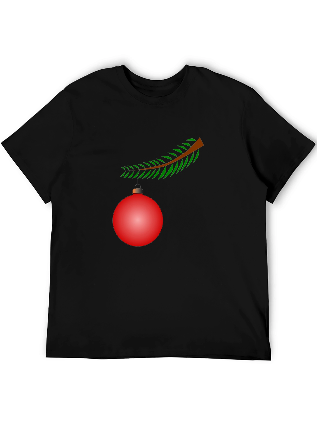 Festive Christmas Ornament Graphic Tee - Black