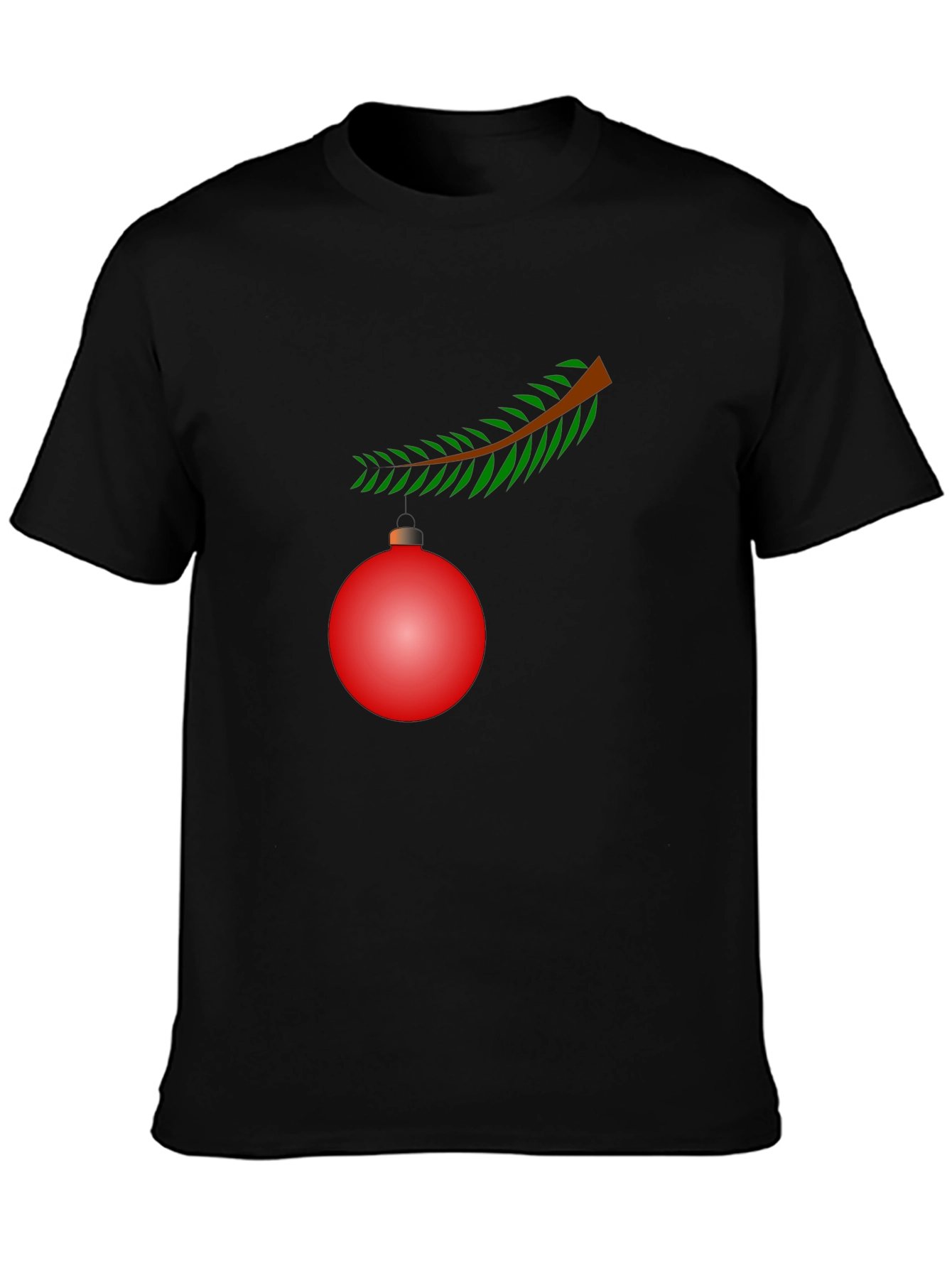 Festive Christmas Ornament Graphic Tee - Black