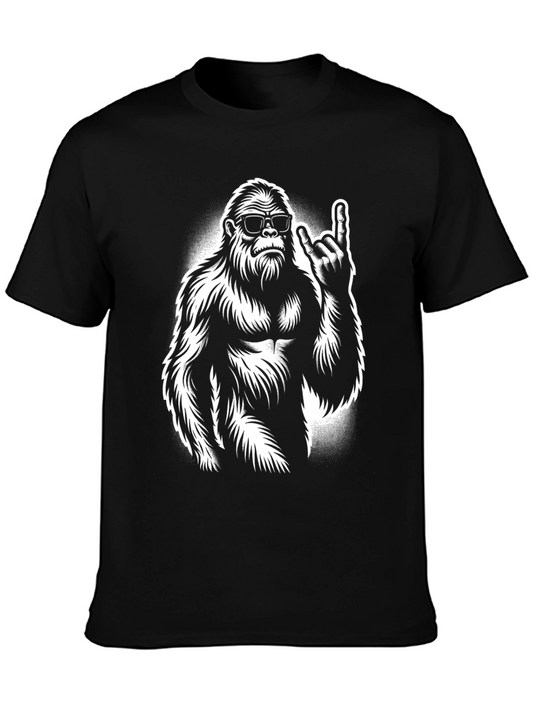 Cool Bigfoot Graphic Tee - Black Cotton T-Shirt