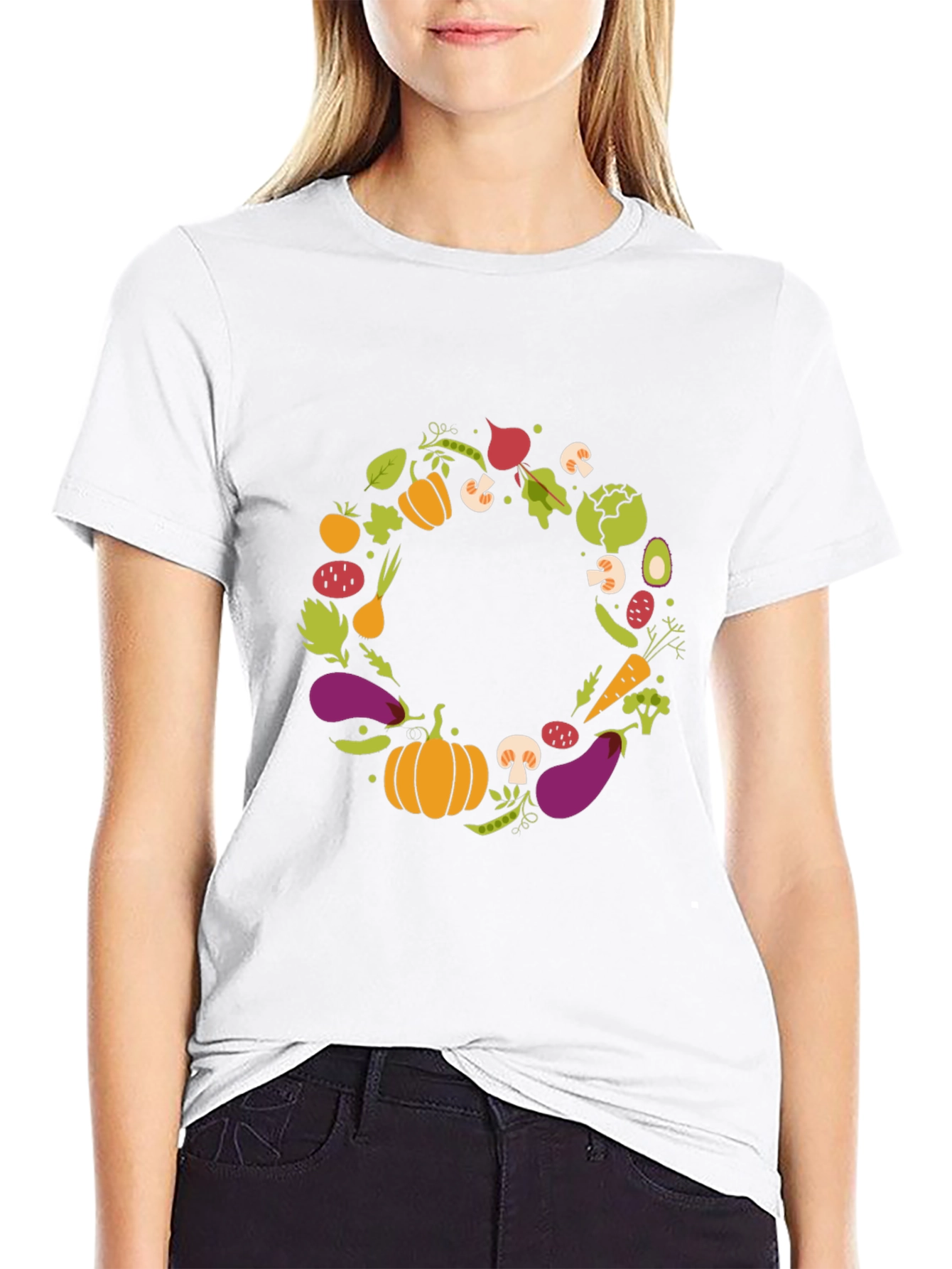 Vegetable Wreath Graphic T-Shirt