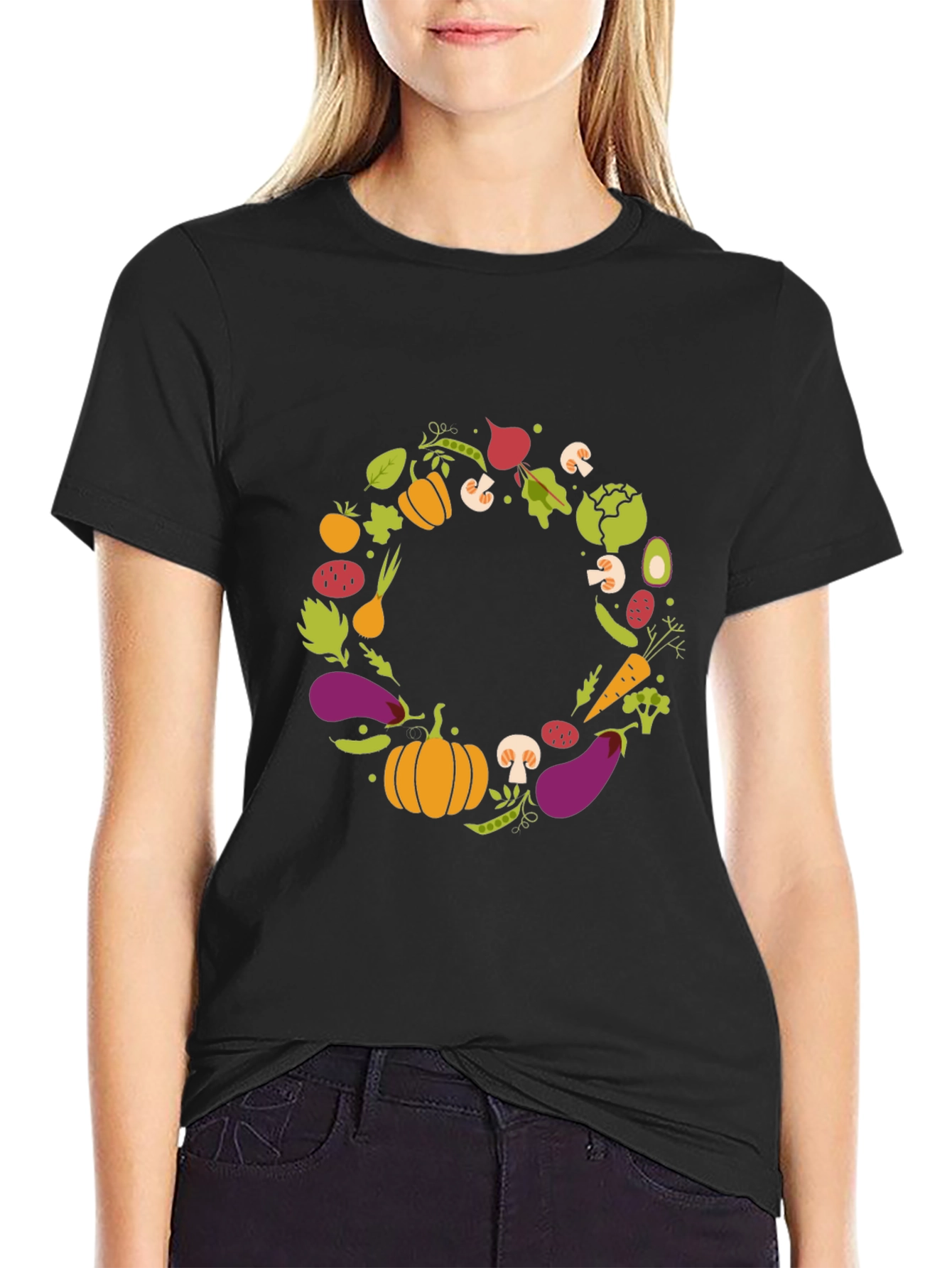 Vegetable Wreath Graphic T-Shirt
