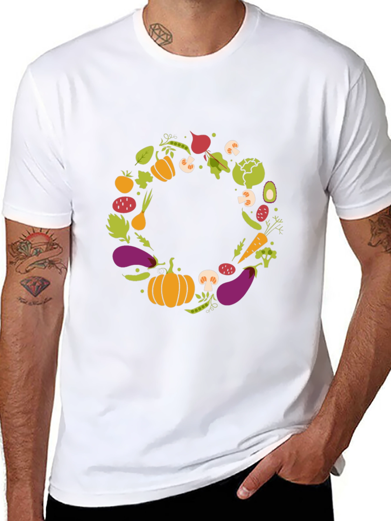 Vegetable Wreath Graphic T-Shirt