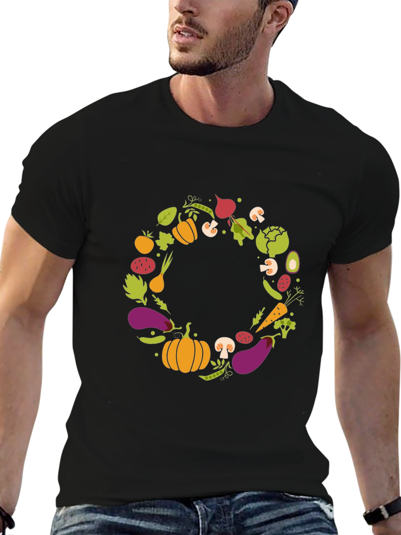 Vegetable Wreath Graphic T-Shirt