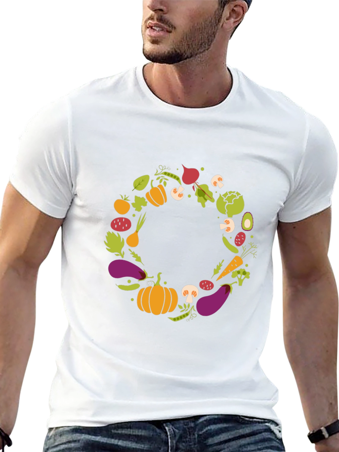 Vegetable Wreath Graphic T-Shirt
