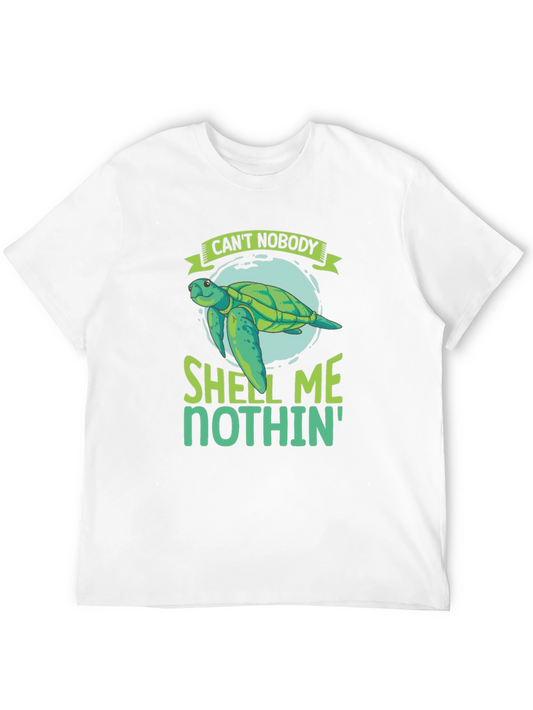 Funny Turtle Graphic Mens Black T-Shirt