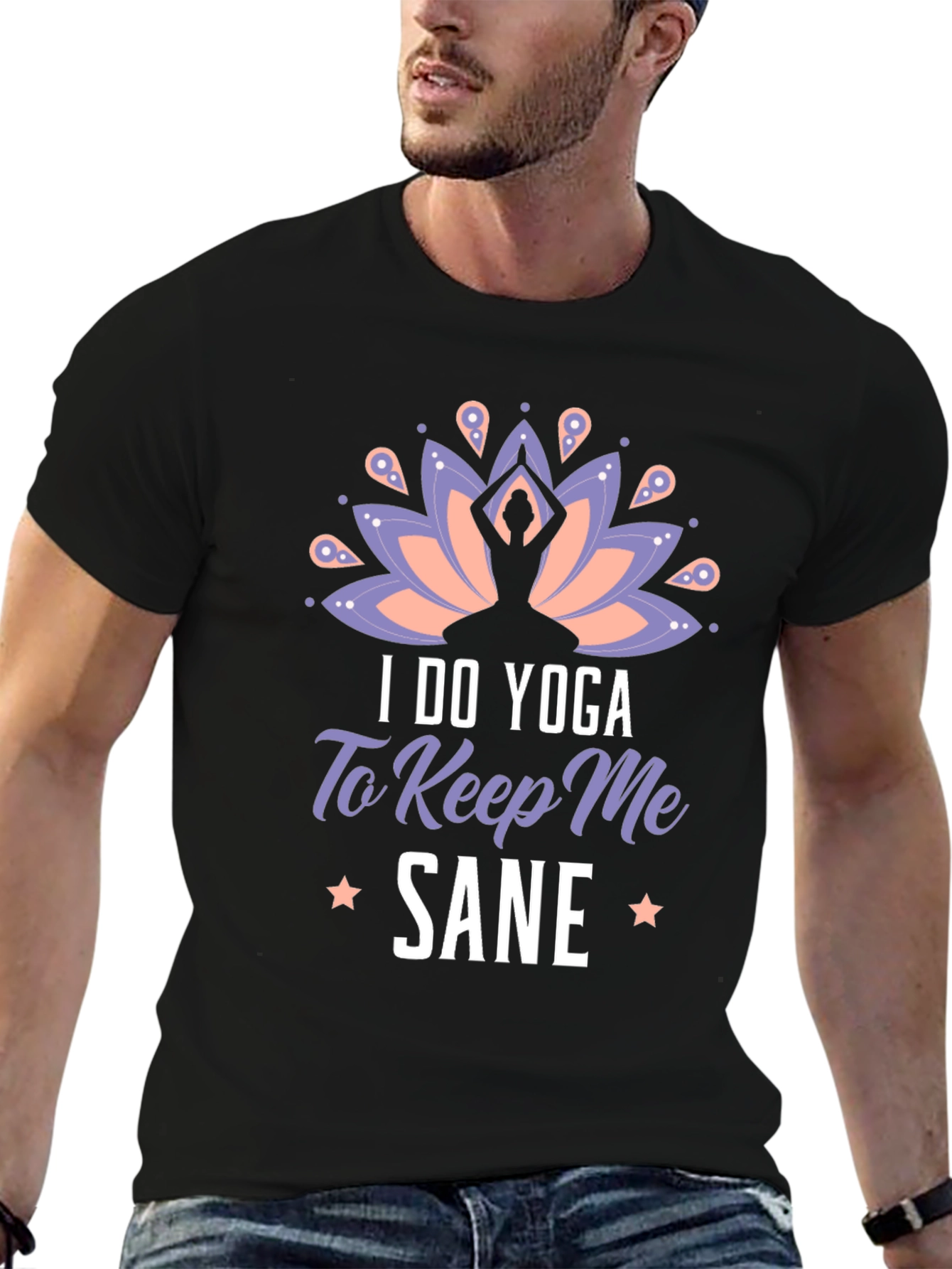 Yoga Sane Graphic Tee - Soft Black T-Shirt