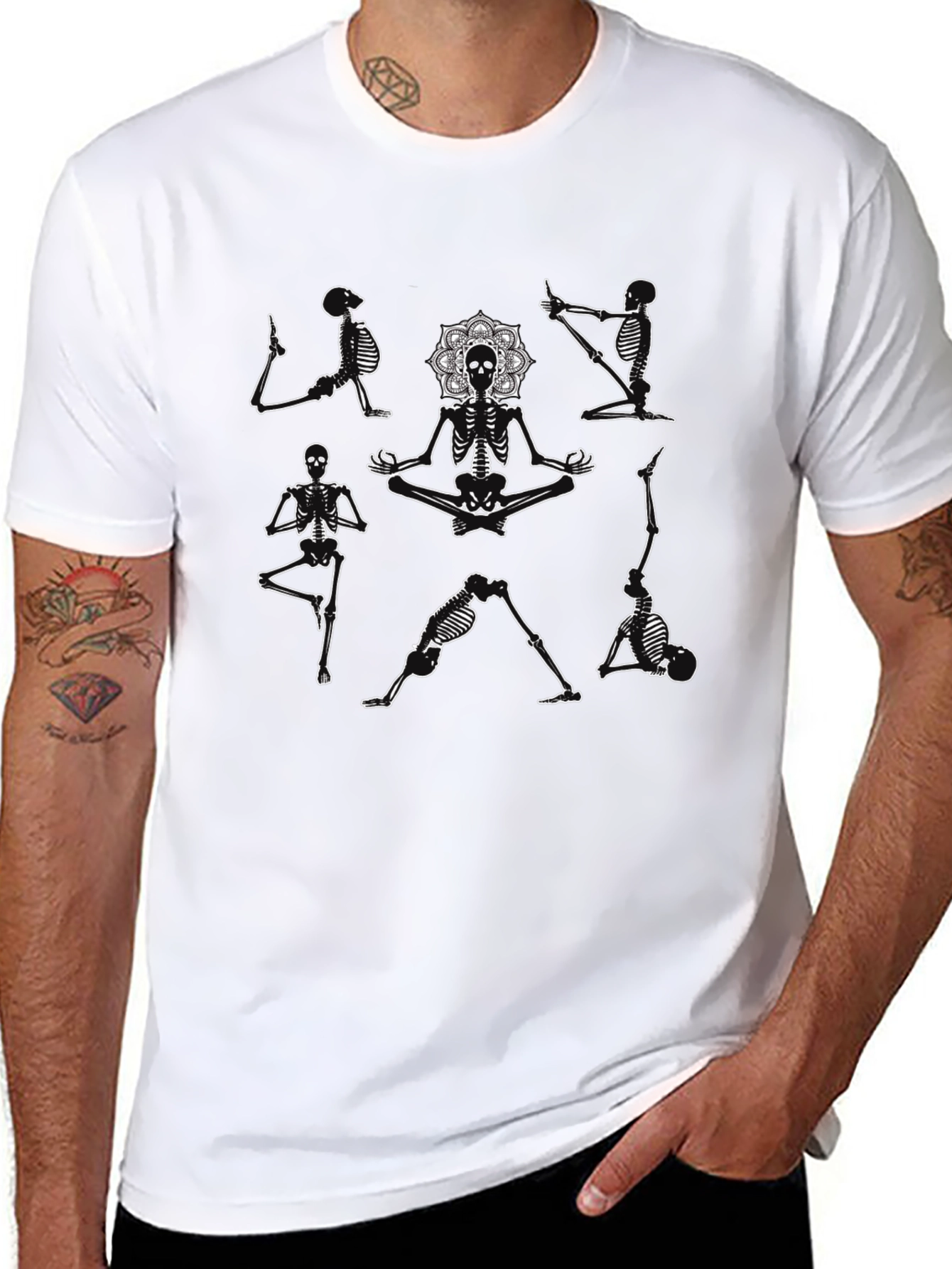 Skeleton Yoga Black T-Shirt