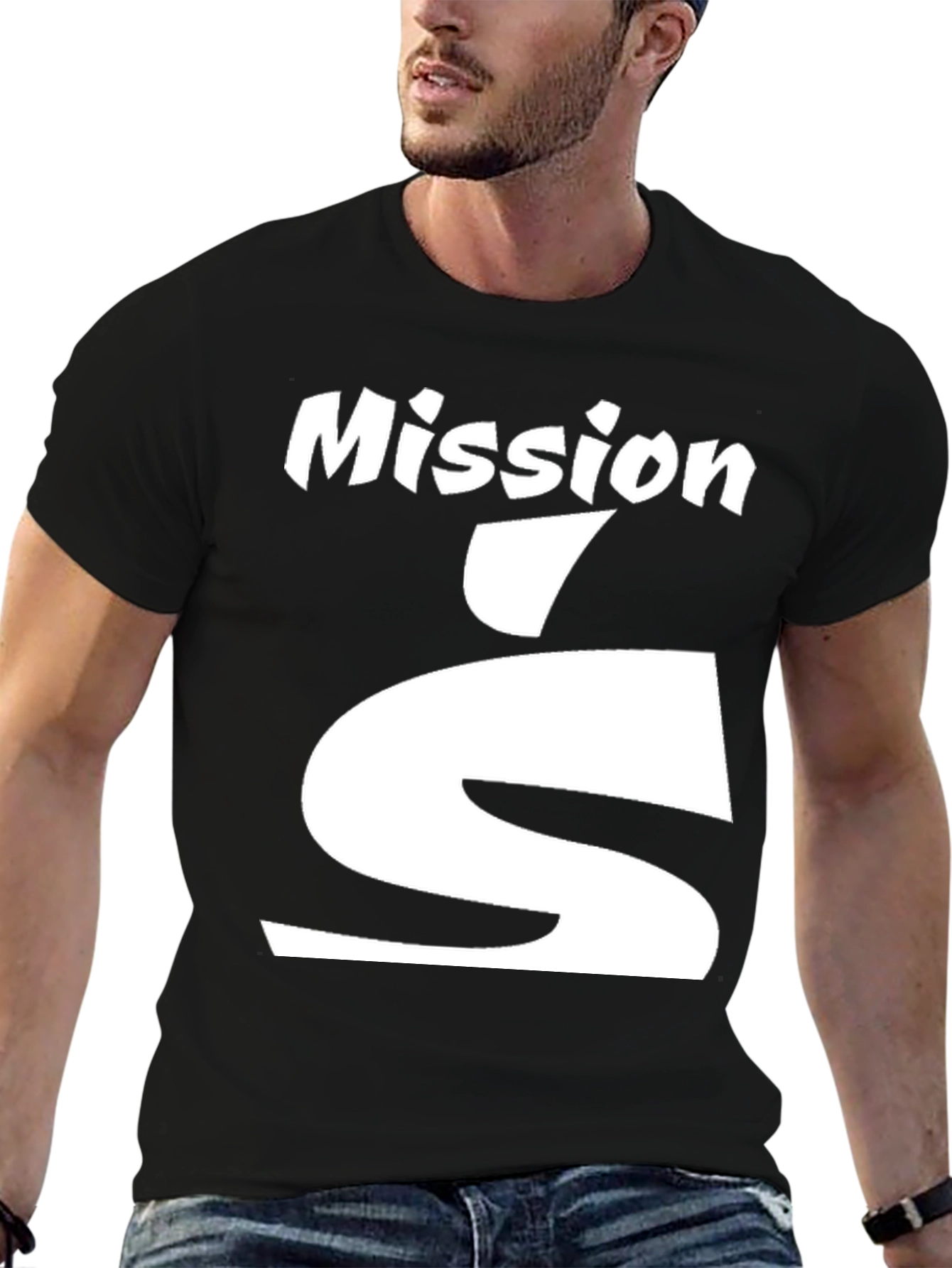 Mission S Black T-Shirt - Stylish Graphic Tee