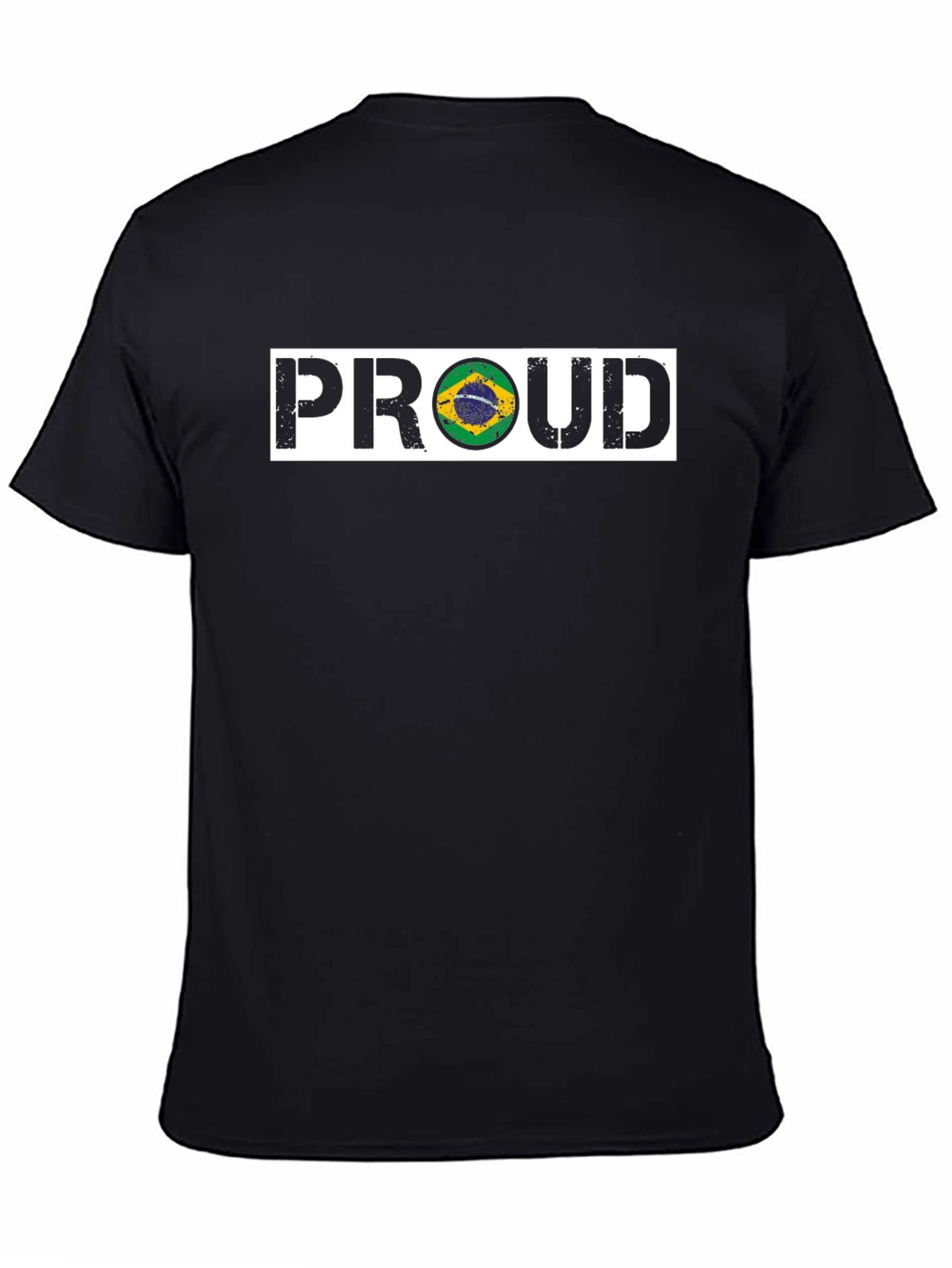 Proud Brazil Flag Graphic T-Shirt - Black