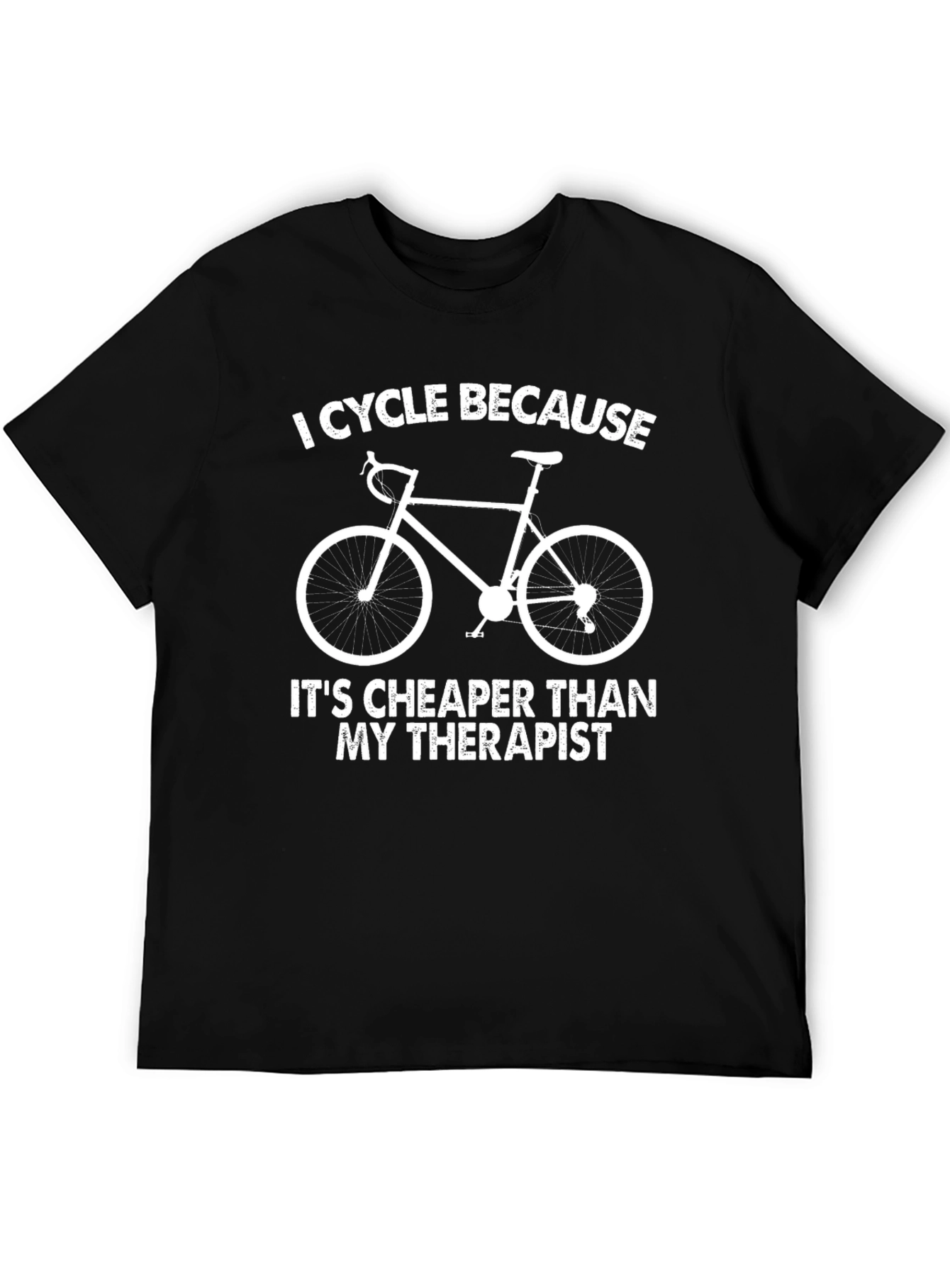Funny Cycling T-Shirt - Cheaper Than Therapy!