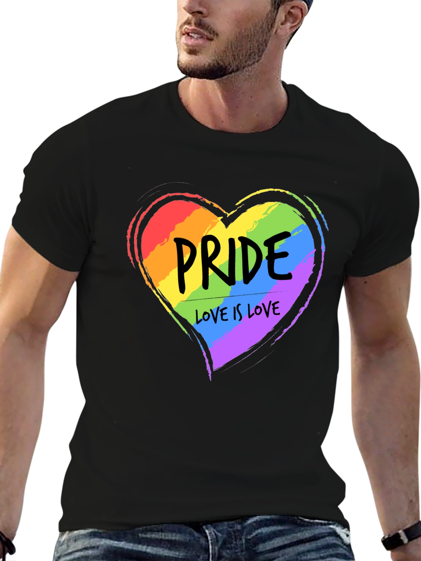 Pride Love is Love Rainbow Heart T-Shirt