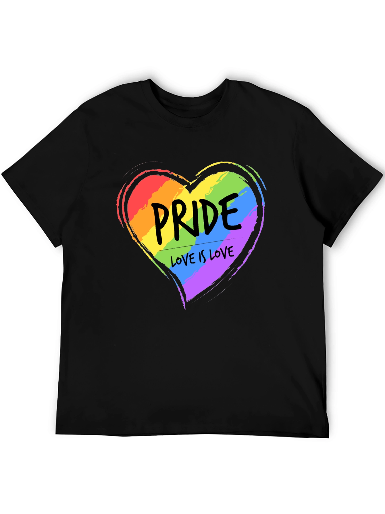 Pride Love is Love Rainbow Heart T-Shirt