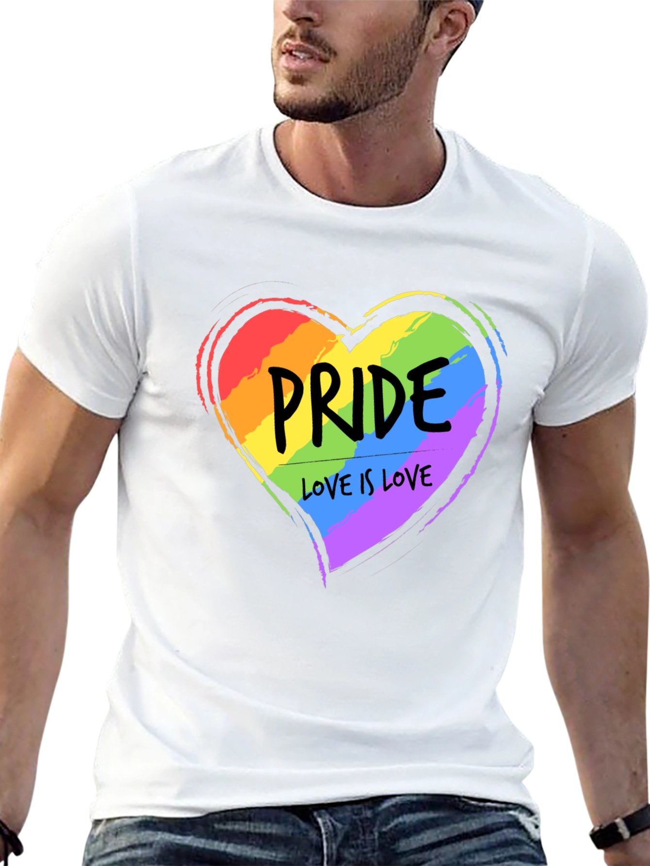 Pride Love is Love Rainbow Heart T-Shirt