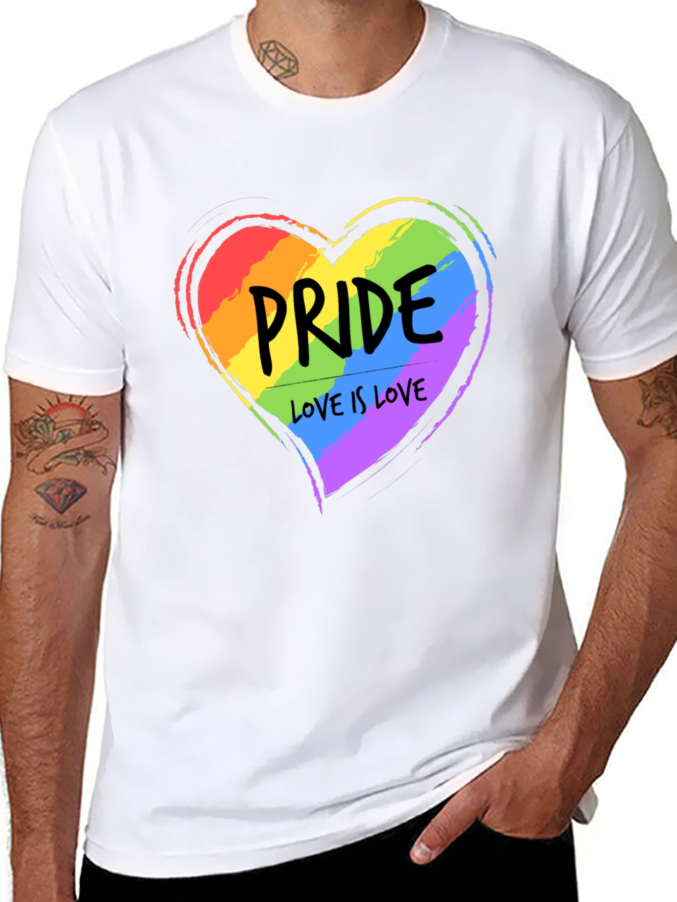Pride Love is Love Rainbow Heart T-Shirt