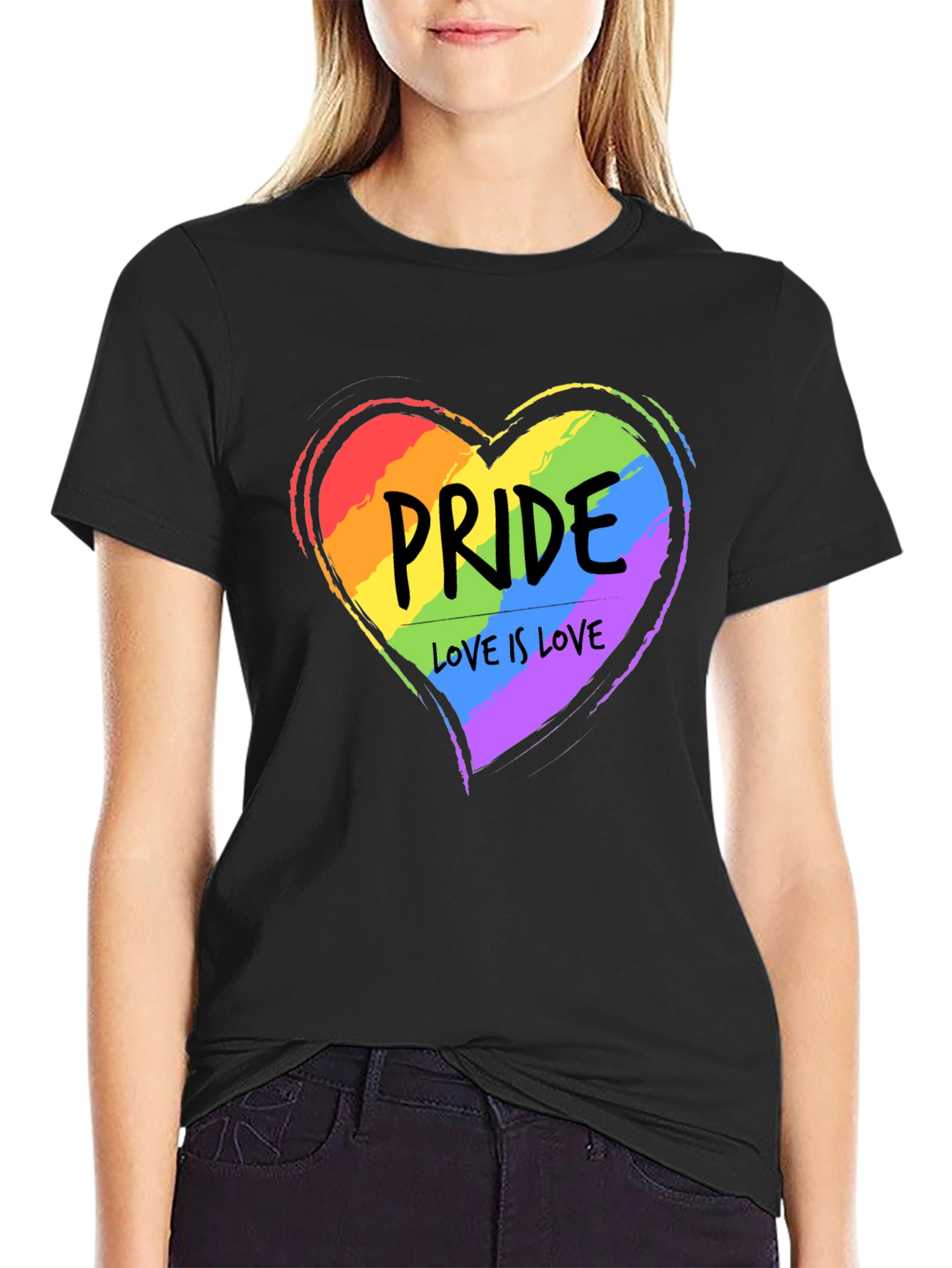 Pride Love is Love Rainbow Heart T-Shirt