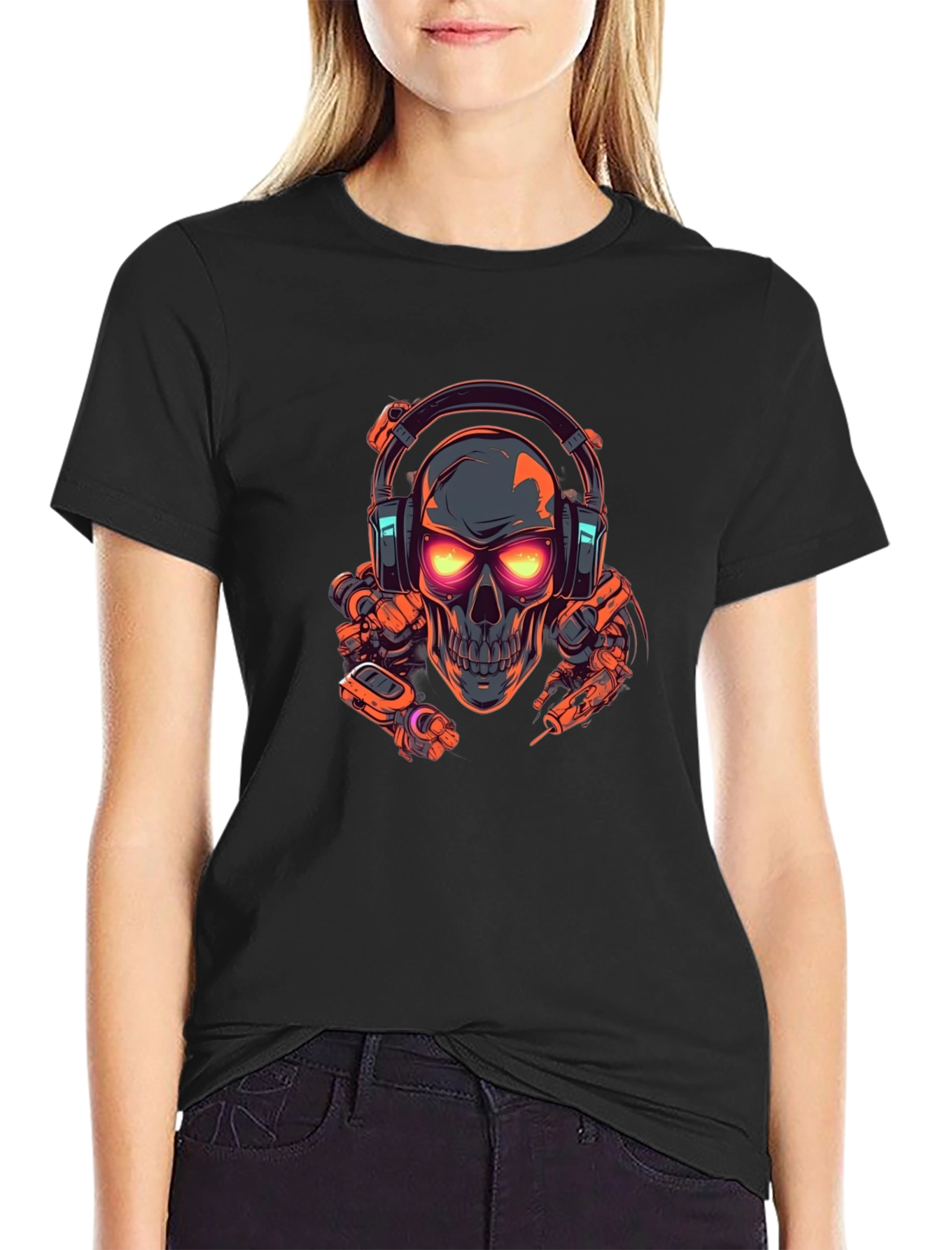 Skull Headphone Graphic T-Shirt