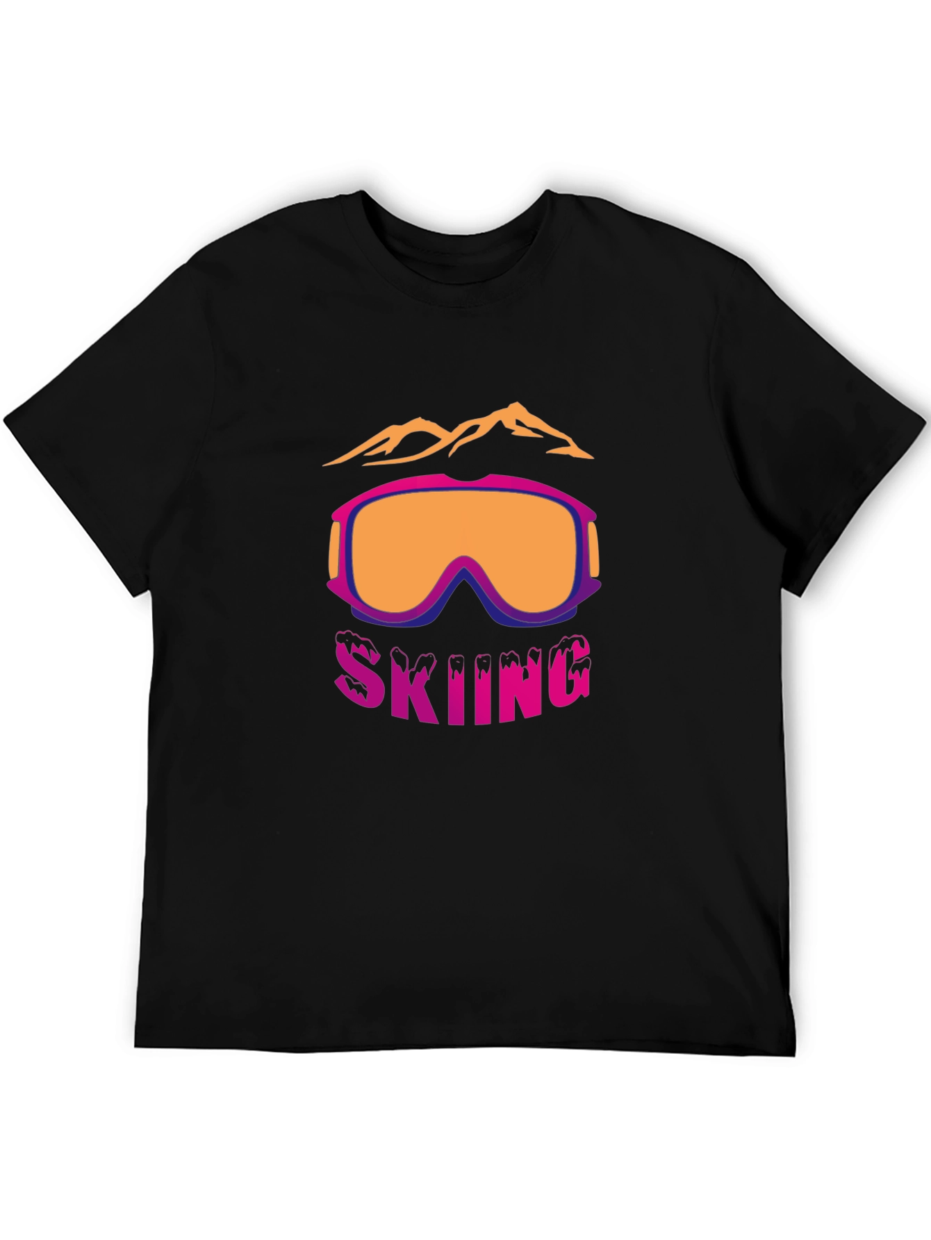 Skiing Graphic T-Shirt - Mountain & Goggles Design