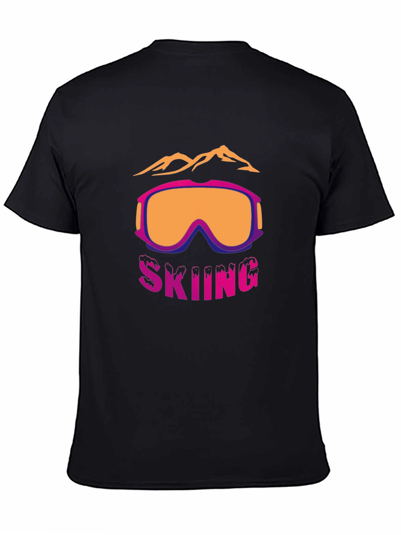 Skiing Graphic T-Shirt - Mountain & Goggles Design