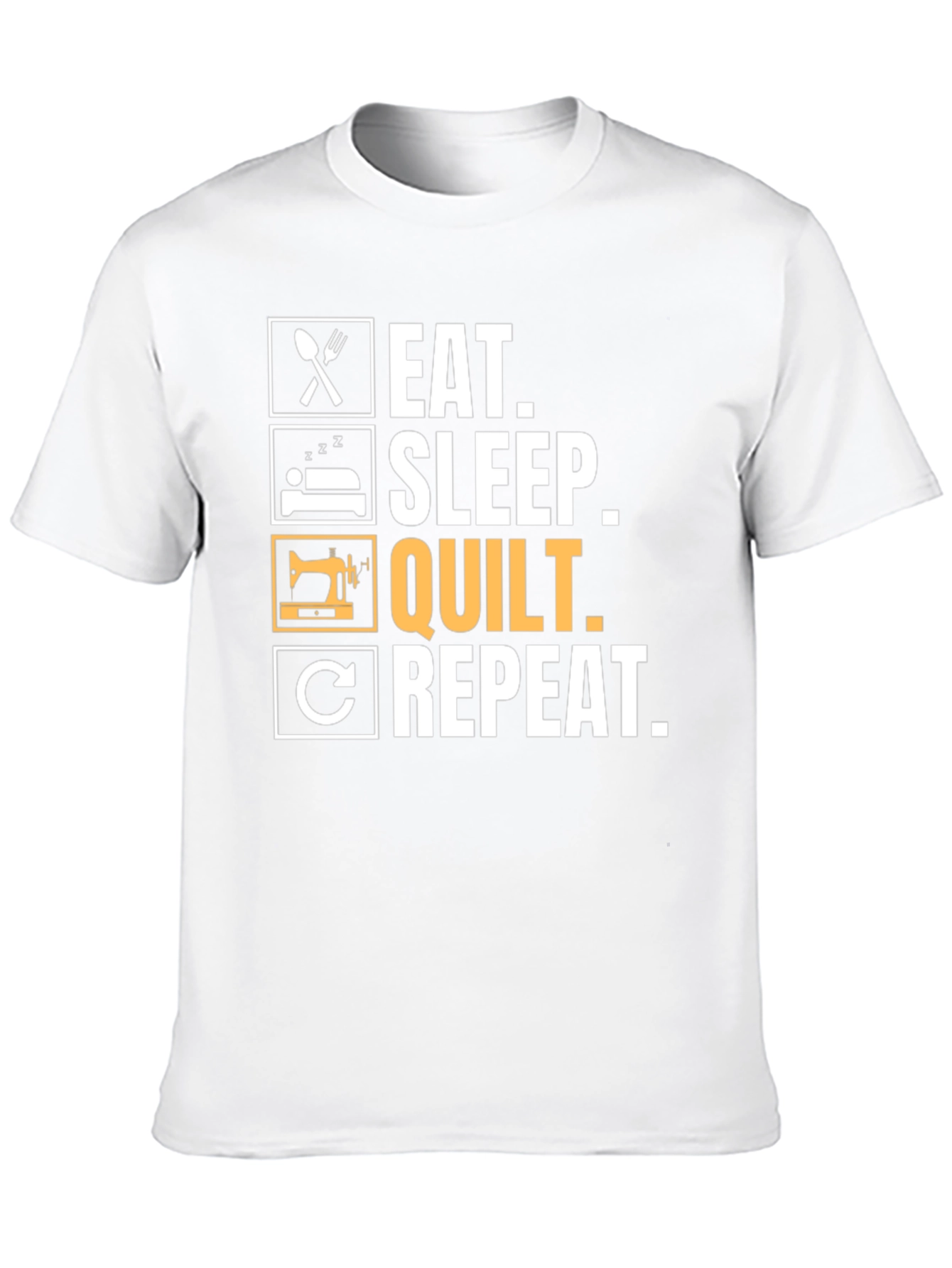 Eat Sleep Quilt Repeat T-Shirt - Quilting Lovers Gift